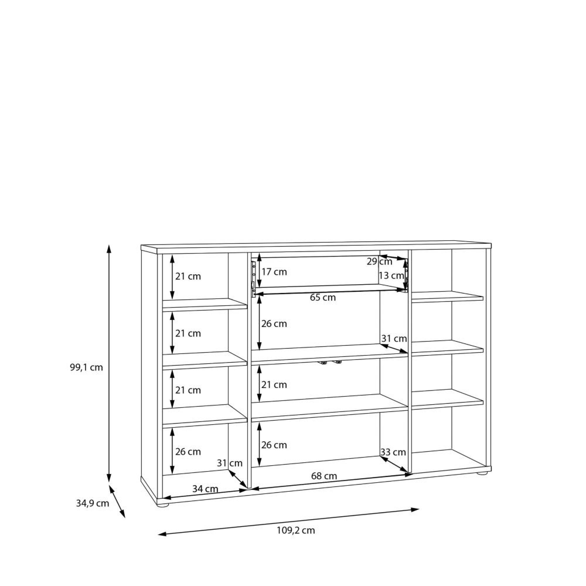 Alice Springs Shoe Cabinet - 4 Door - 1 Drawer - Sand