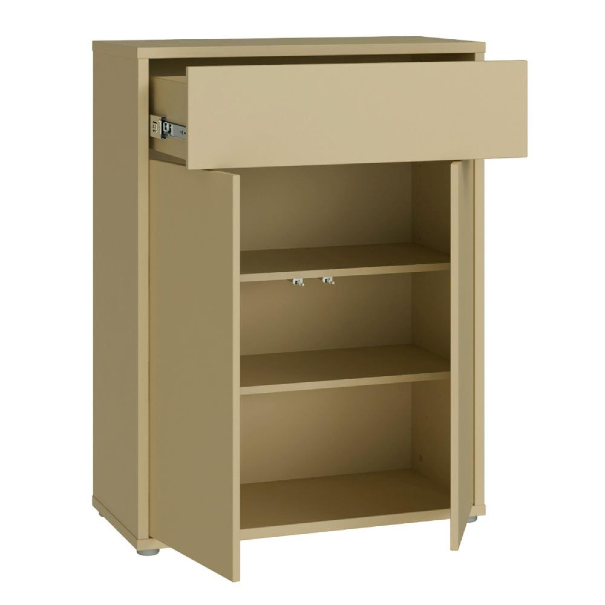 Alice Springs Shoe Cabinet - 2 Door - 1 Drawer - Compact - Butter Yellow