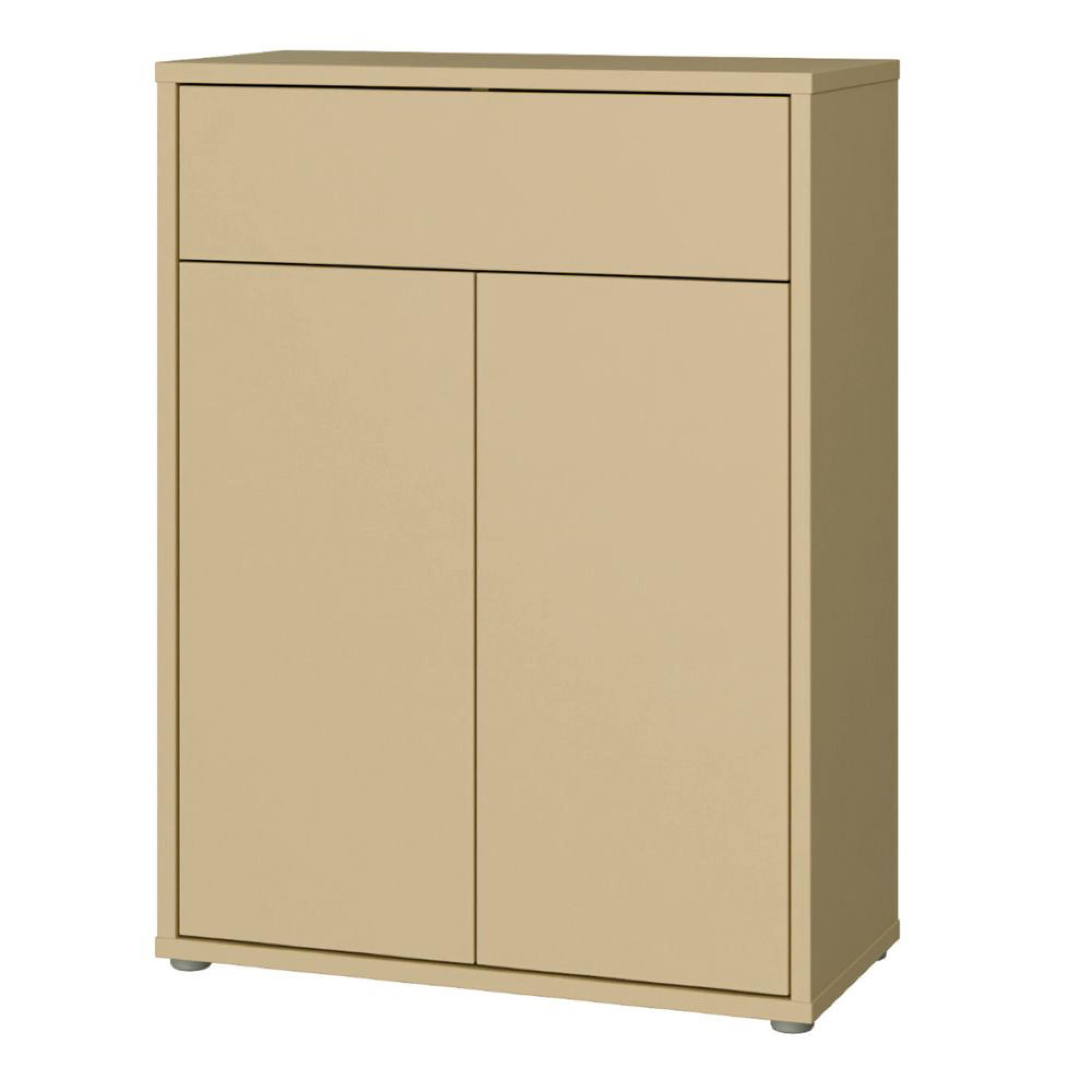 Alice Springs Shoe Cabinet - 2 Door - 1 Drawer - Compact - Butter Yellow