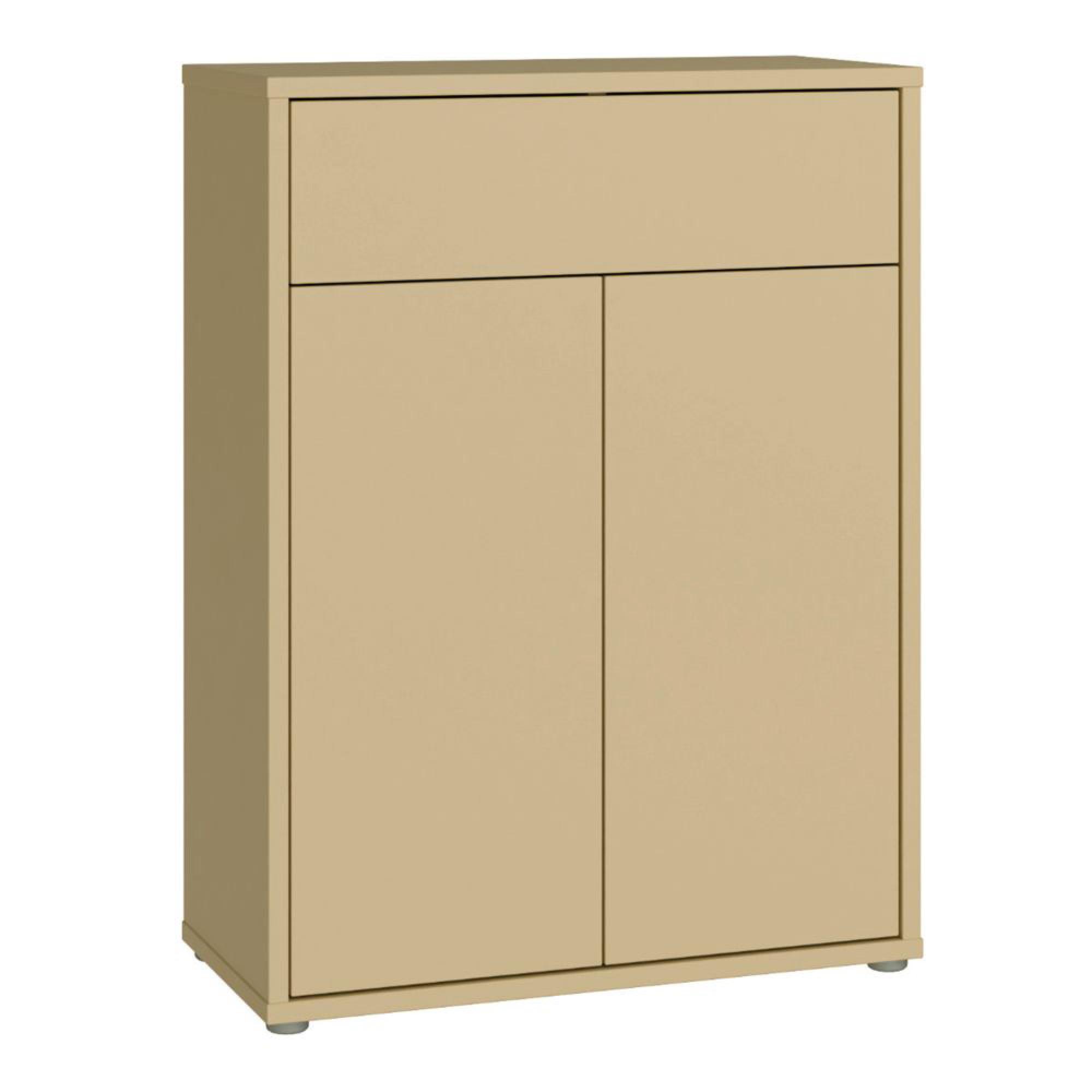 Alice Springs Shoe Cabinet - 2 Door - 1 Drawer - Compact - Butter Yellow