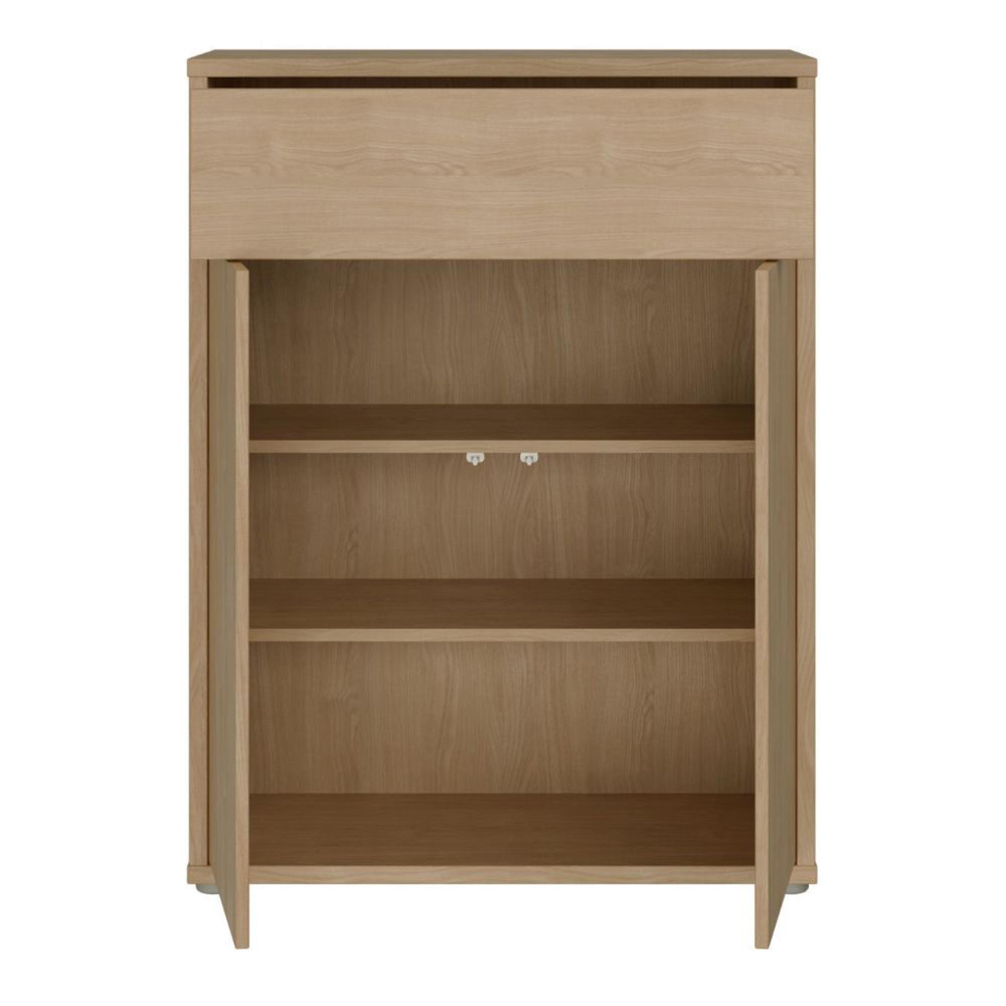 Alice Springs Shoe Cabinet - 2 Door - 1 Drawer - Compact - Elegancia Oak