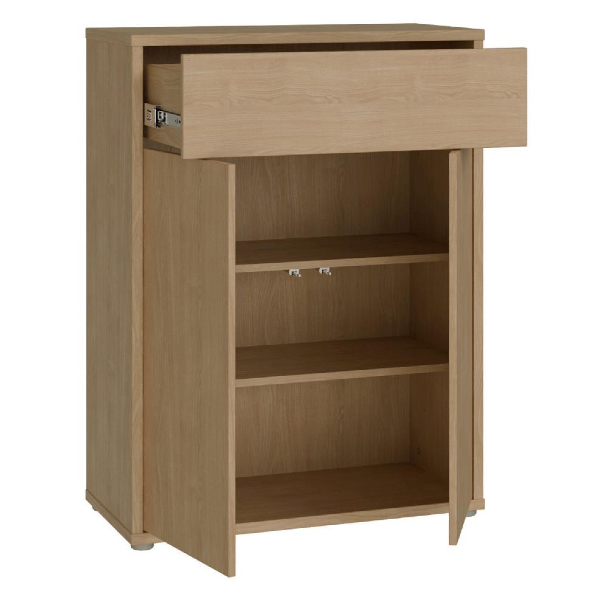 Alice Springs Shoe Cabinet - 2 Door - 1 Drawer - Compact - Elegancia Oak