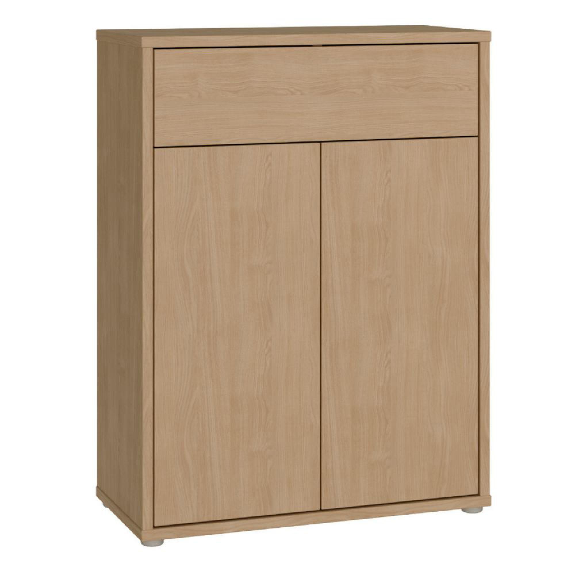Alice Springs Shoe Cabinet - 2 Door - 1 Drawer - Compact - Elegancia Oak