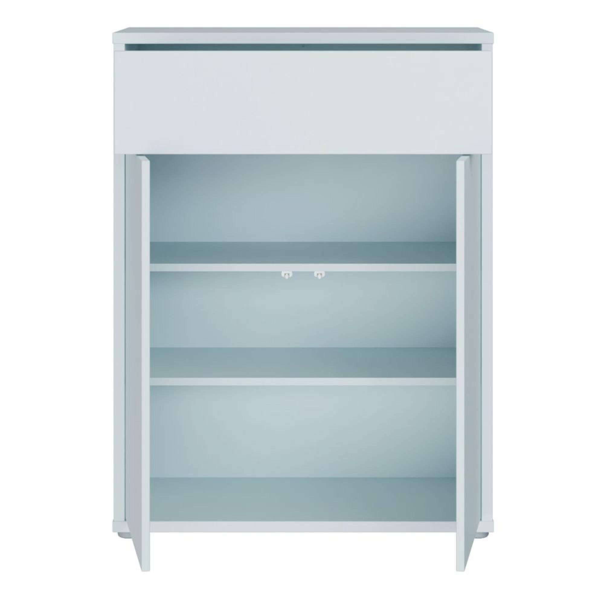 Alice Springs Shoe Cabinet - 2 Door - 1 Drawer - Compact - Light Grey
