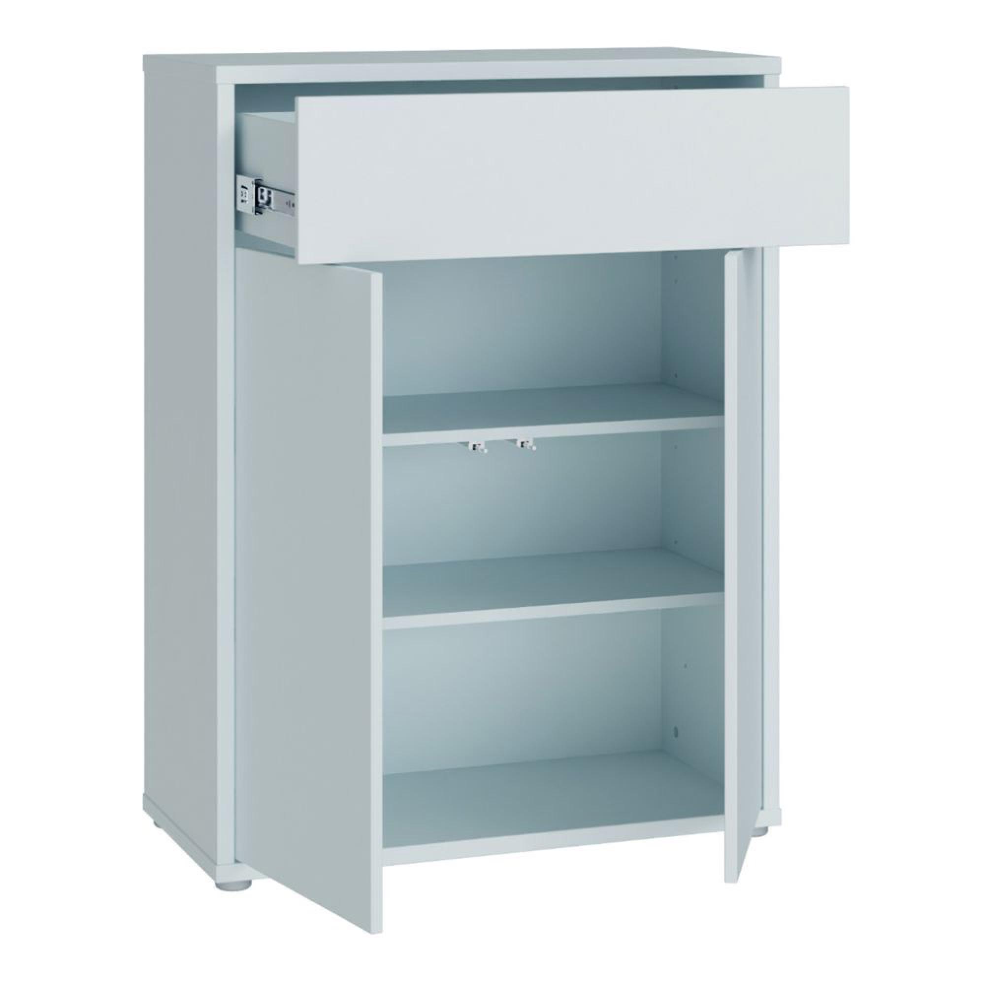 Alice Springs Shoe Cabinet - 2 Door - 1 Drawer - Compact - Light Grey
