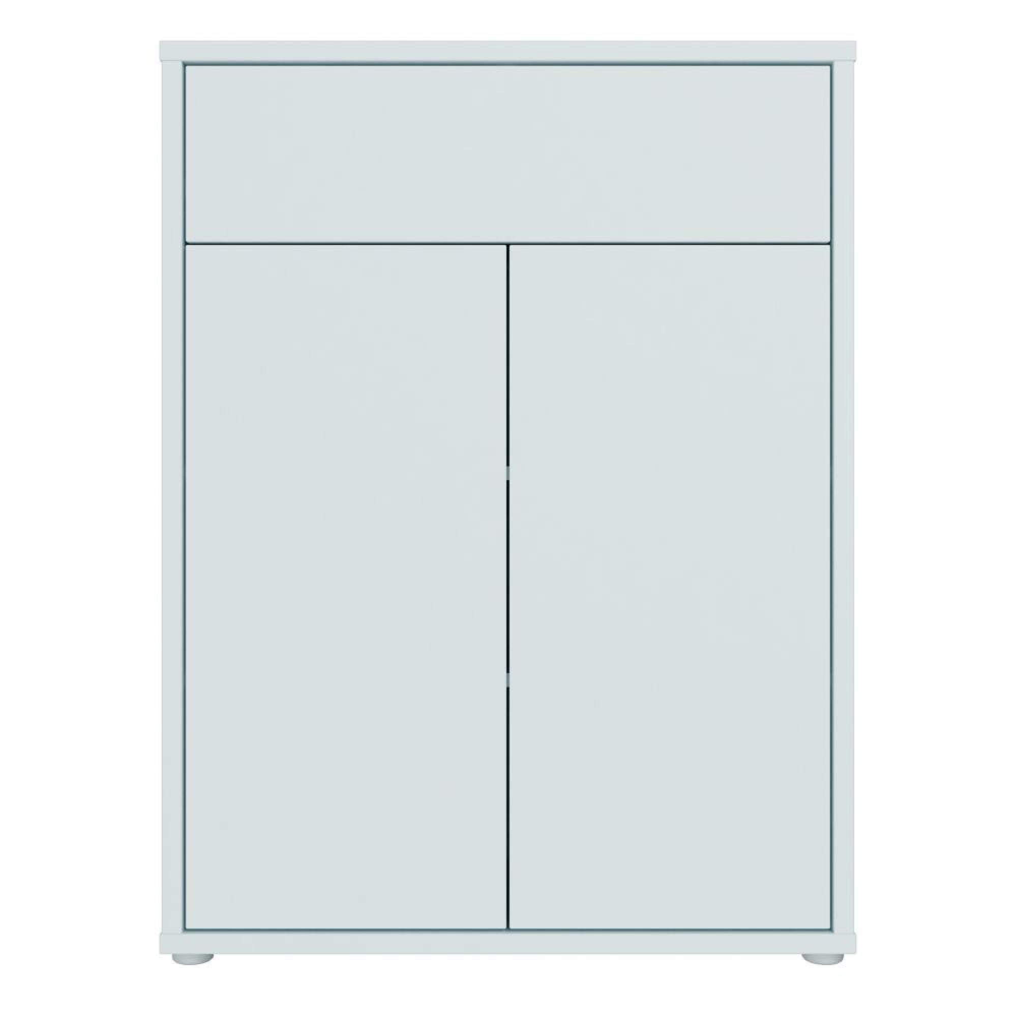 Alice Springs Shoe Cabinet - 2 Door - 1 Drawer - Compact - Light Grey