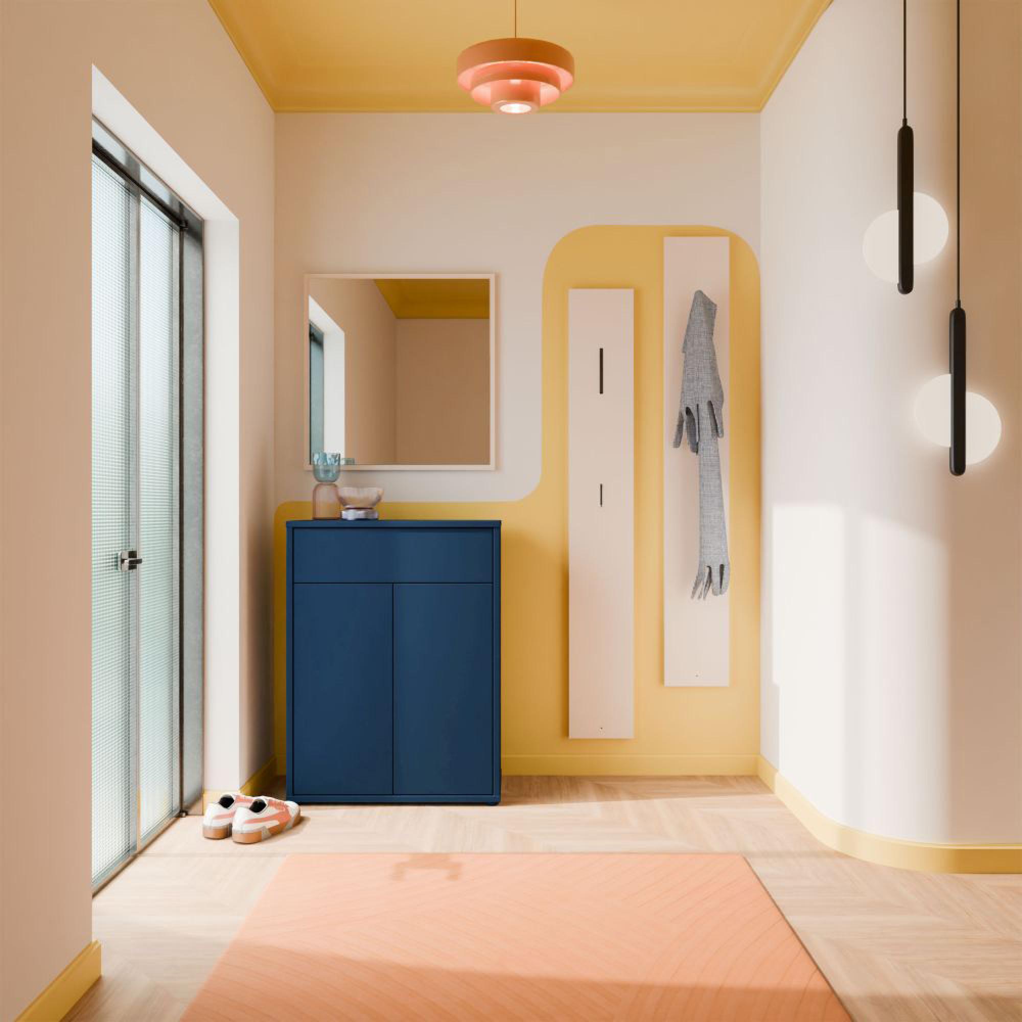 Alice Springs Shoe Cabinet - 2 Door - 1 Drawer - Compact - Night Blue