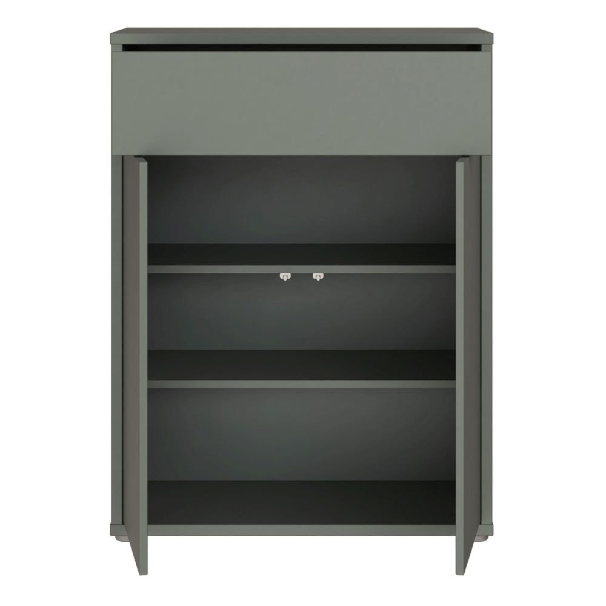 Alice Springs Shoe Cabinet - 2 Door - 1 Drawer - Compact - Sage Green