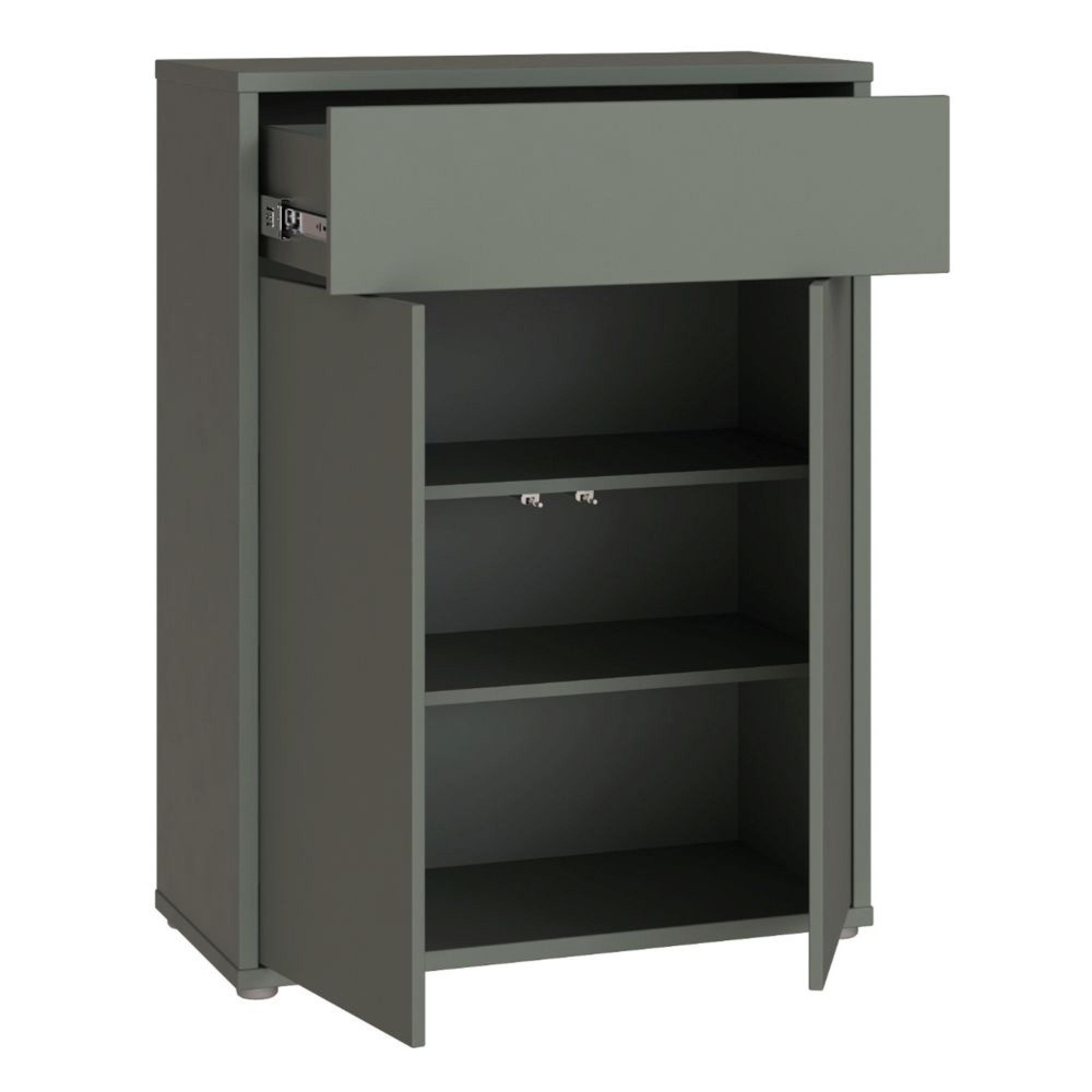Alice Springs Shoe Cabinet - 2 Door - 1 Drawer - Compact - Sage Green