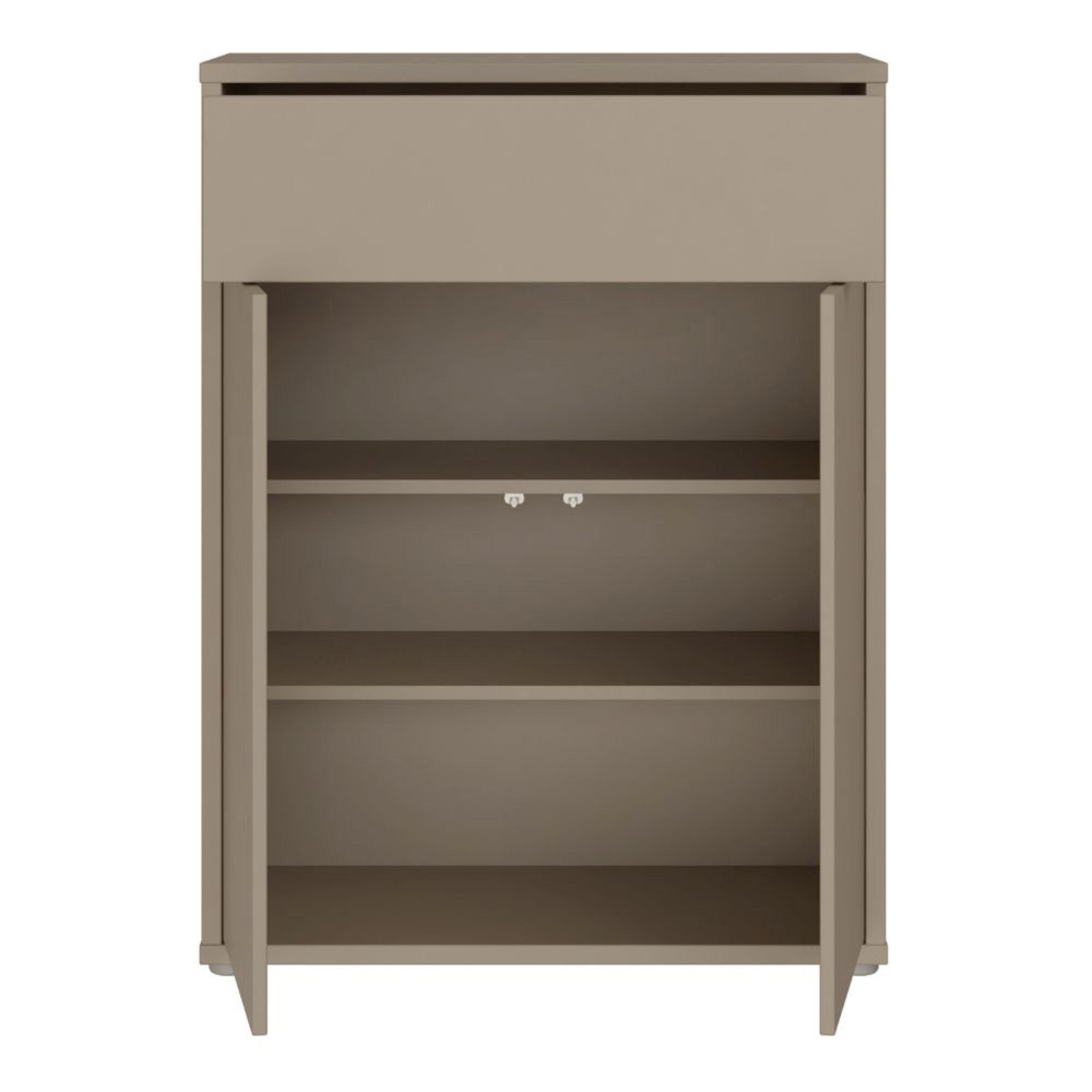 Alice Springs Shoe Cabinet - 2 Door - 1 Drawer - Compact - Taupe