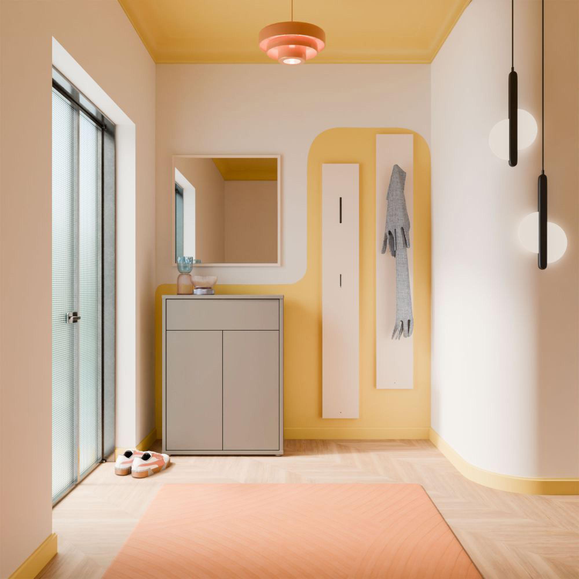 Alice Springs Shoe Cabinet - 2 Door - 1 Drawer - Compact - Taupe