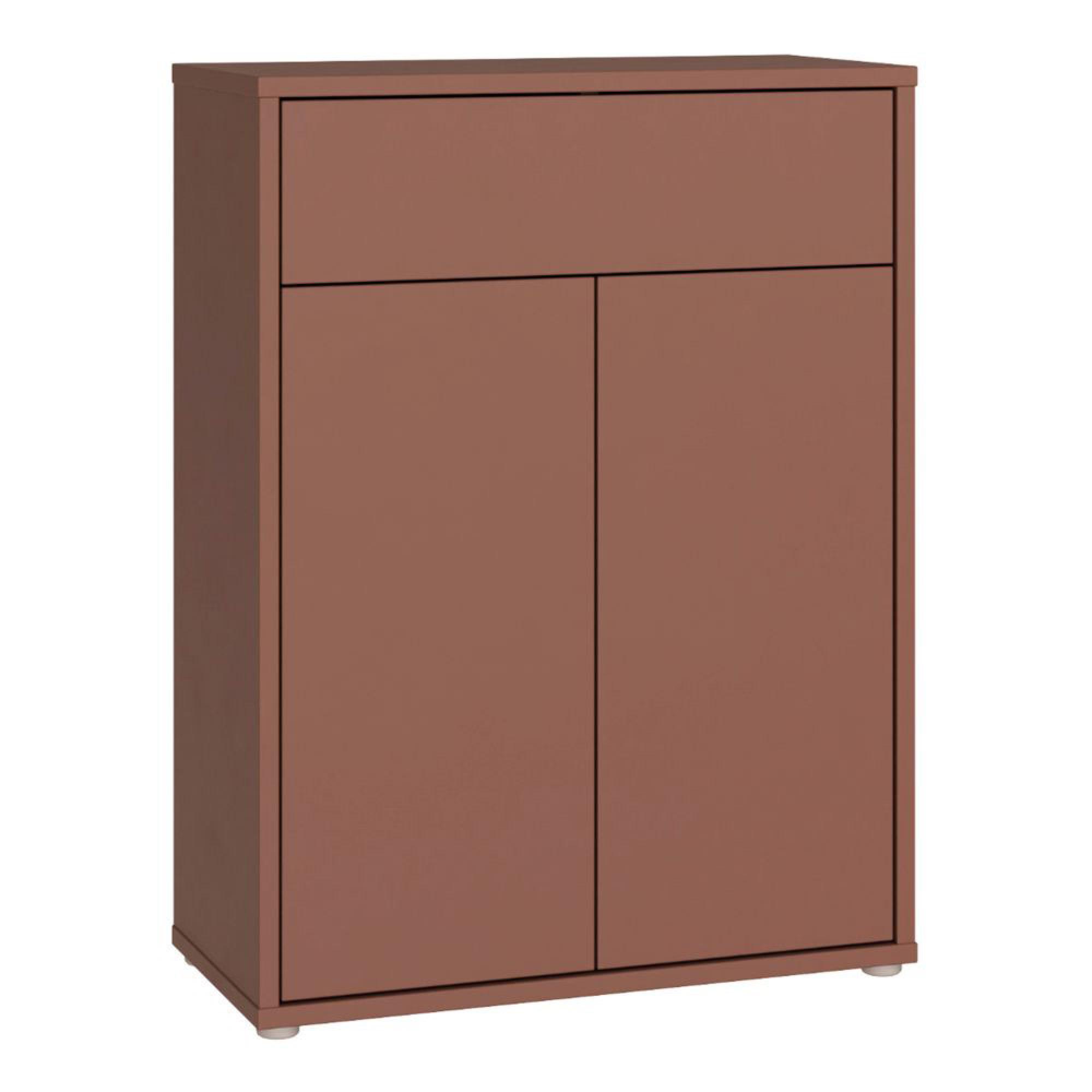 Alice Springs Shoe Cabinet - 2 Door - 1 Drawer - Compact - Terracotta