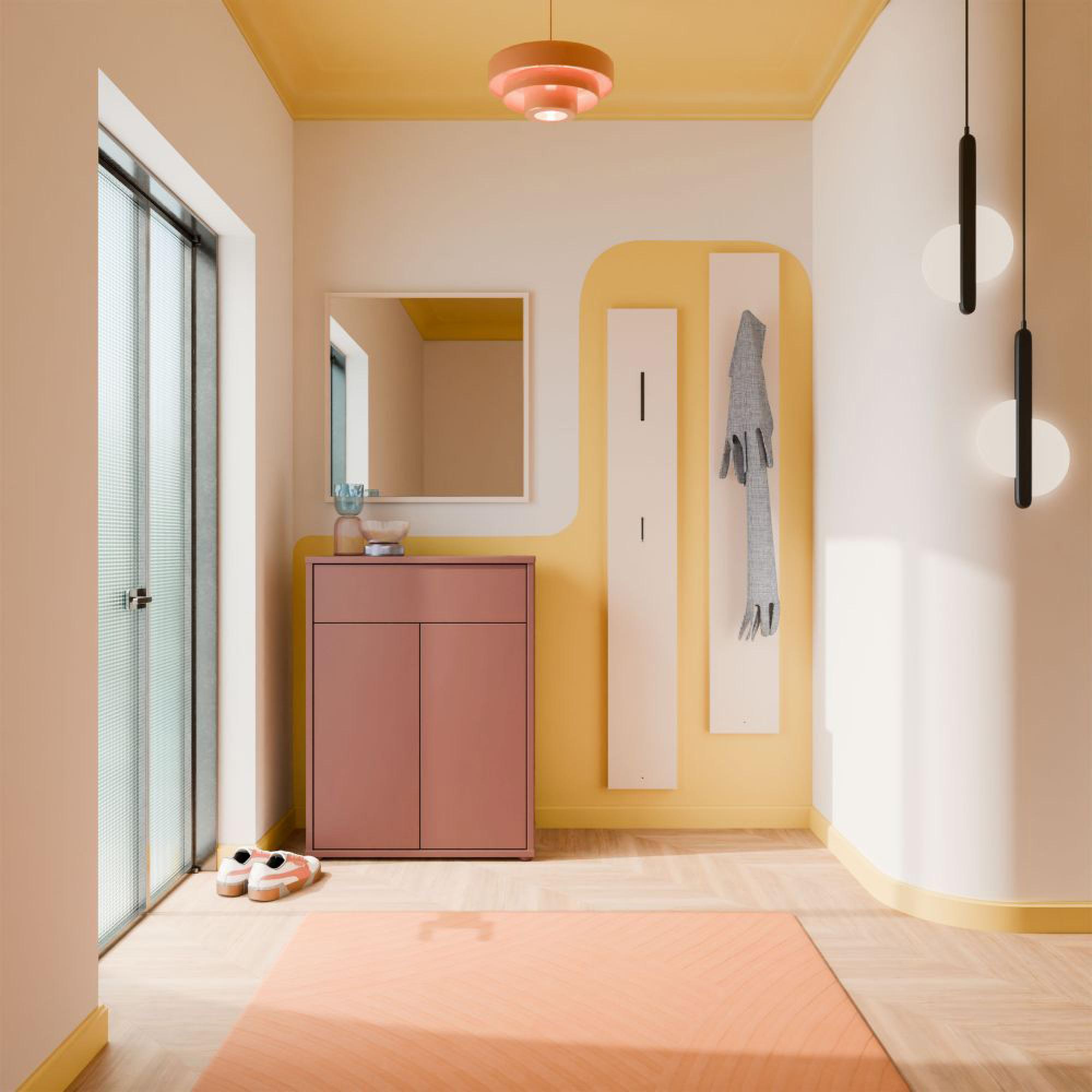 Alice Springs Shoe Cabinet - 2 Door - 1 Drawer - Compact - Terracotta