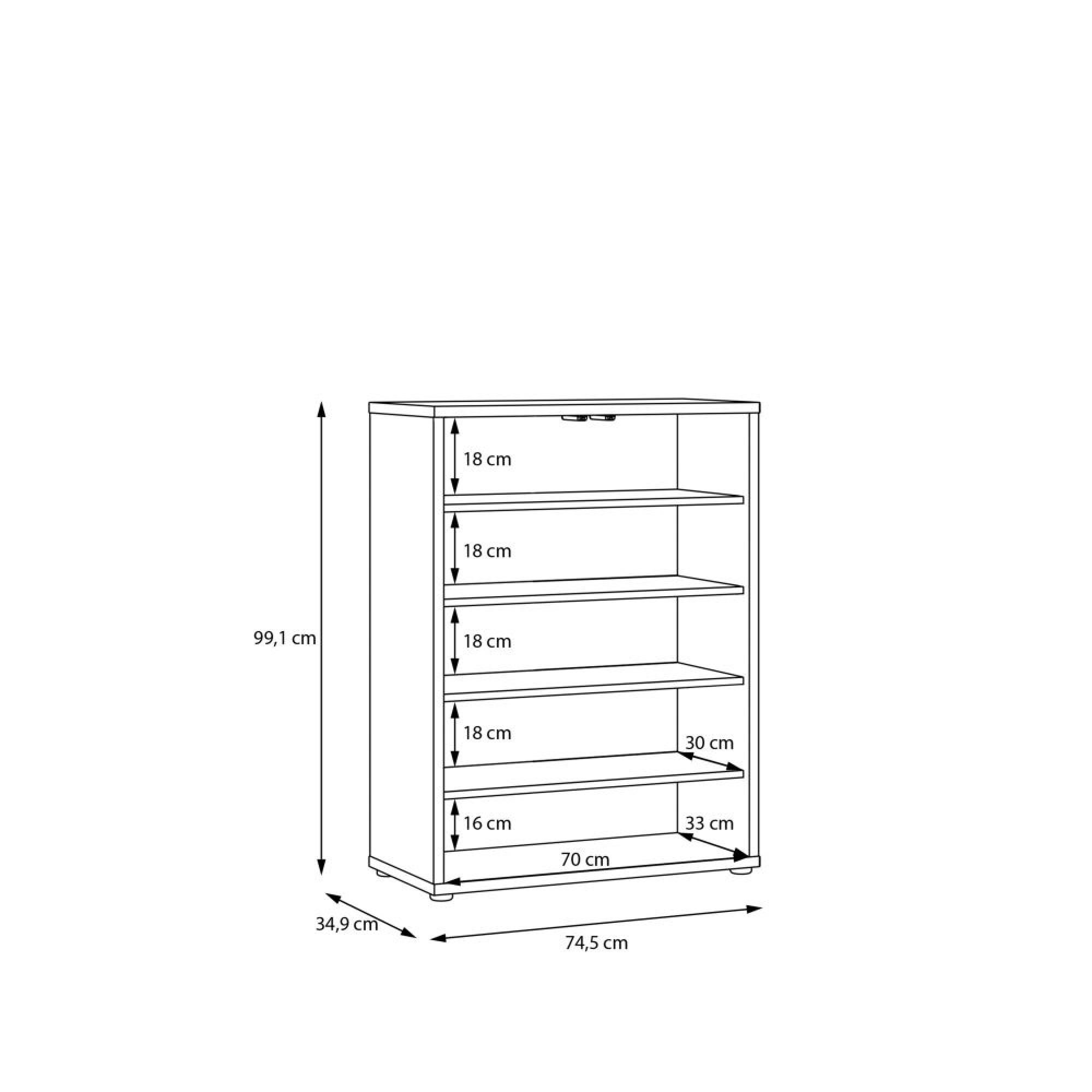 Alice Springs Shoe Cabinet - 2 Door - Elegancia Oak