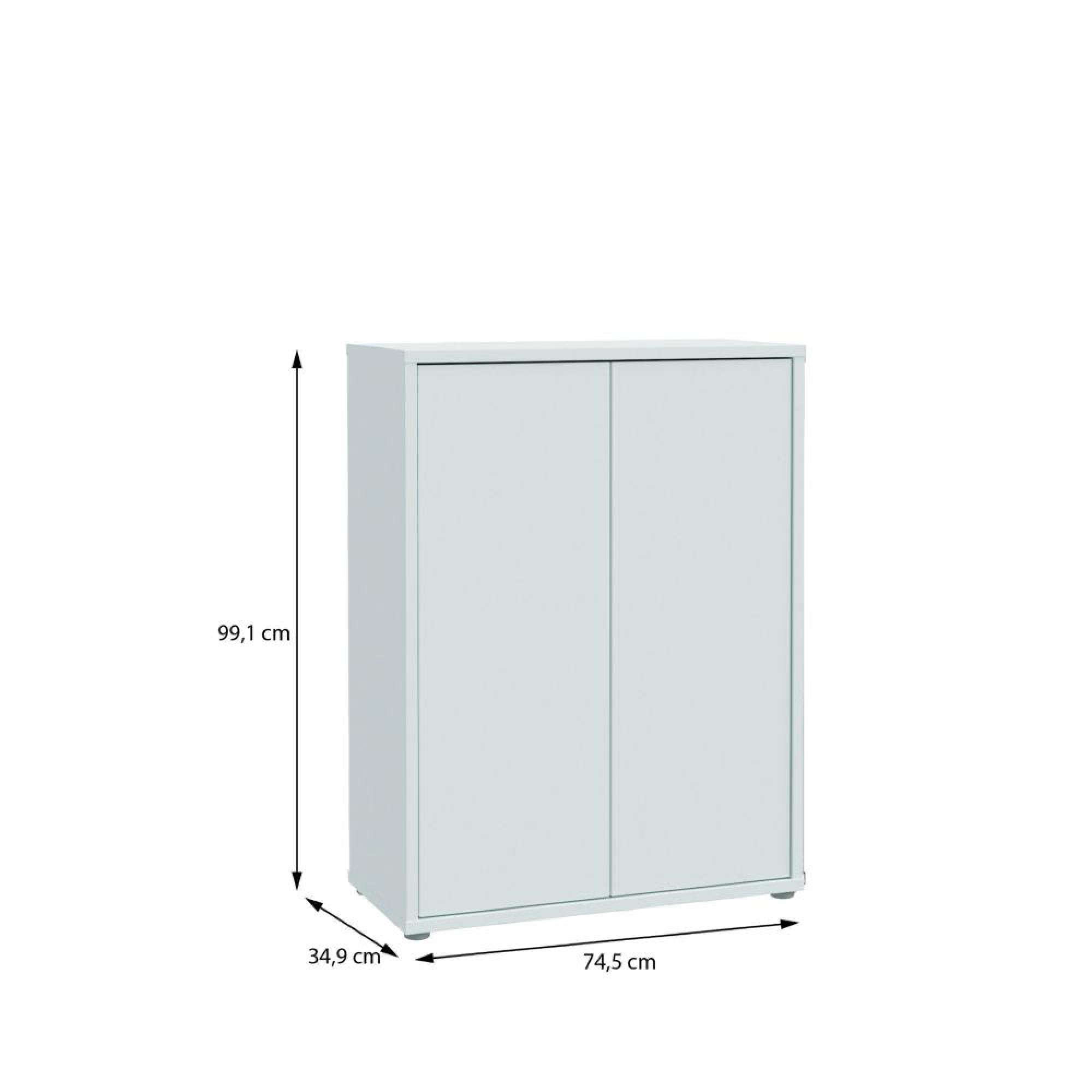 Alice Springs Shoe Cabinet - 2 Door - Light Grey
