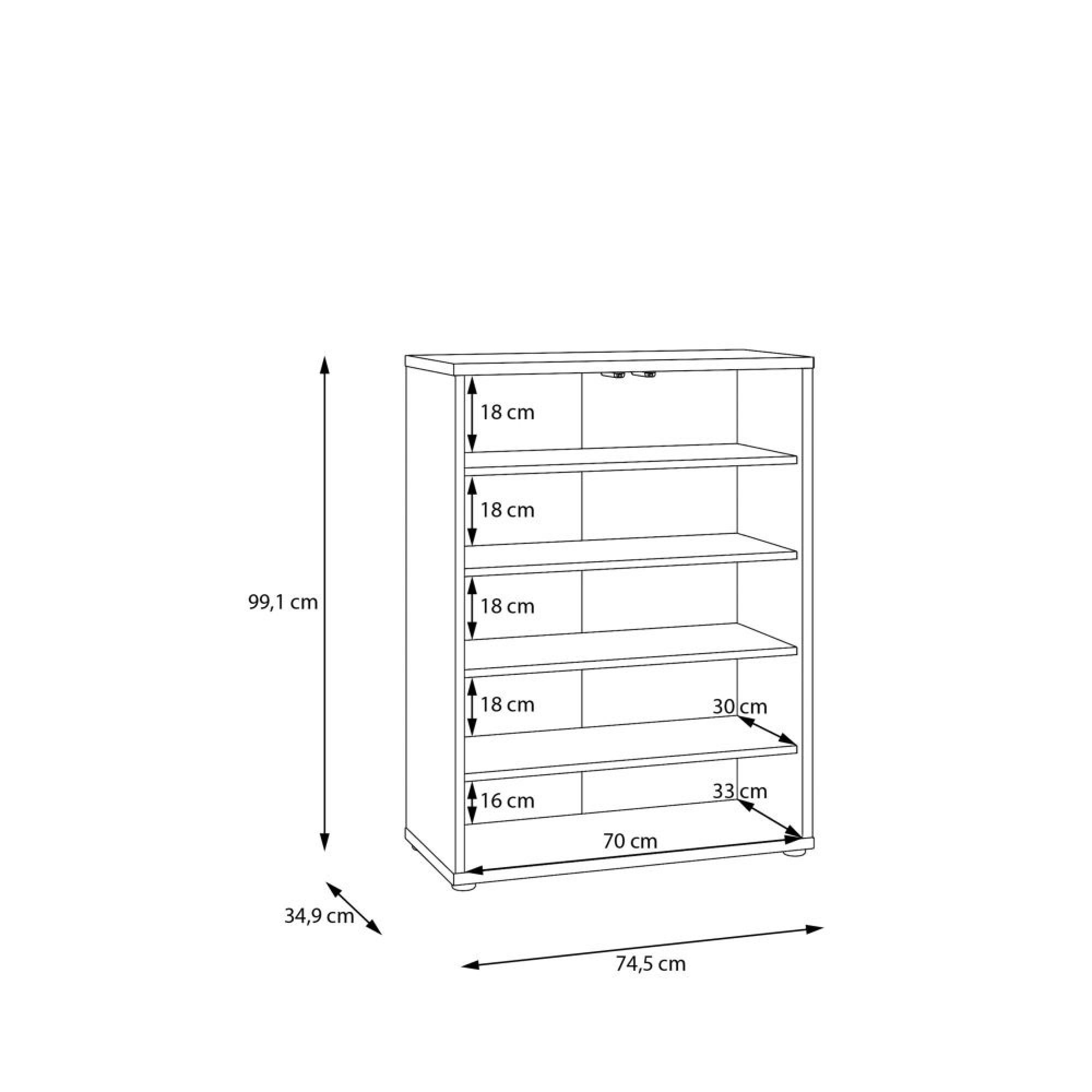 Alice Springs Shoe Cabinet - 2 Door - Light Grey