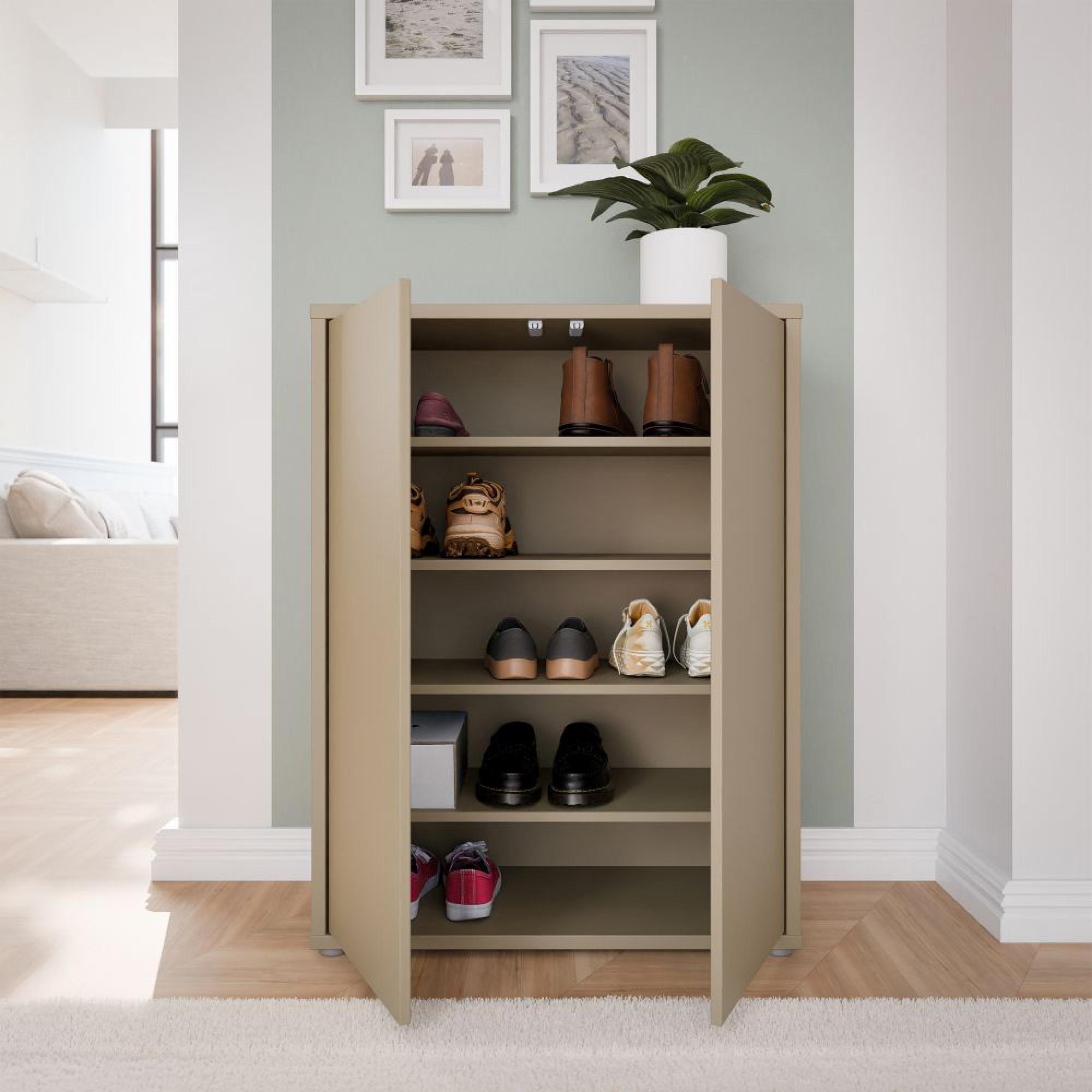 Alice Springs Shoe Cabinet - 2 Door - Taupe
