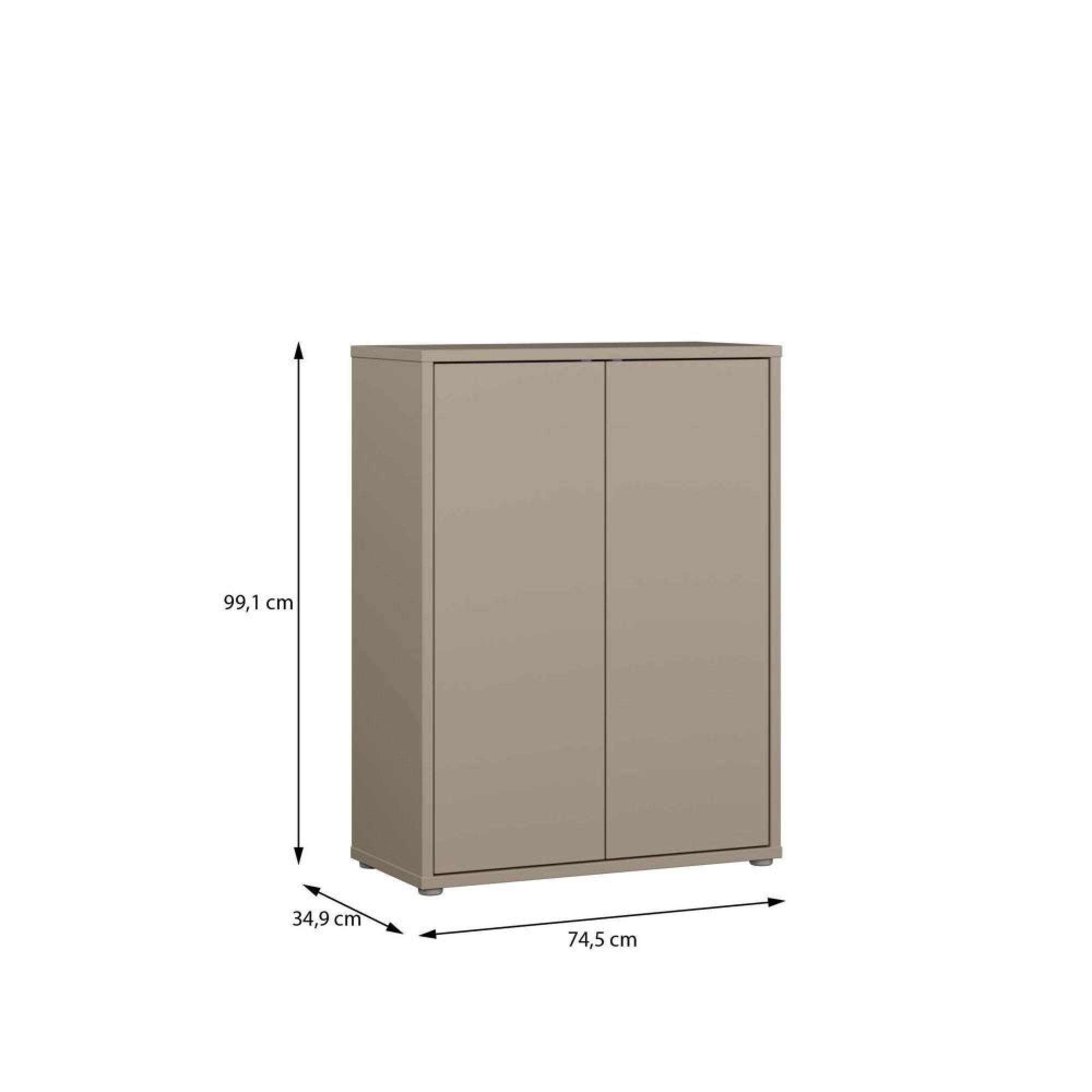 Alice Springs Shoe Cabinet - 2 Door - Taupe