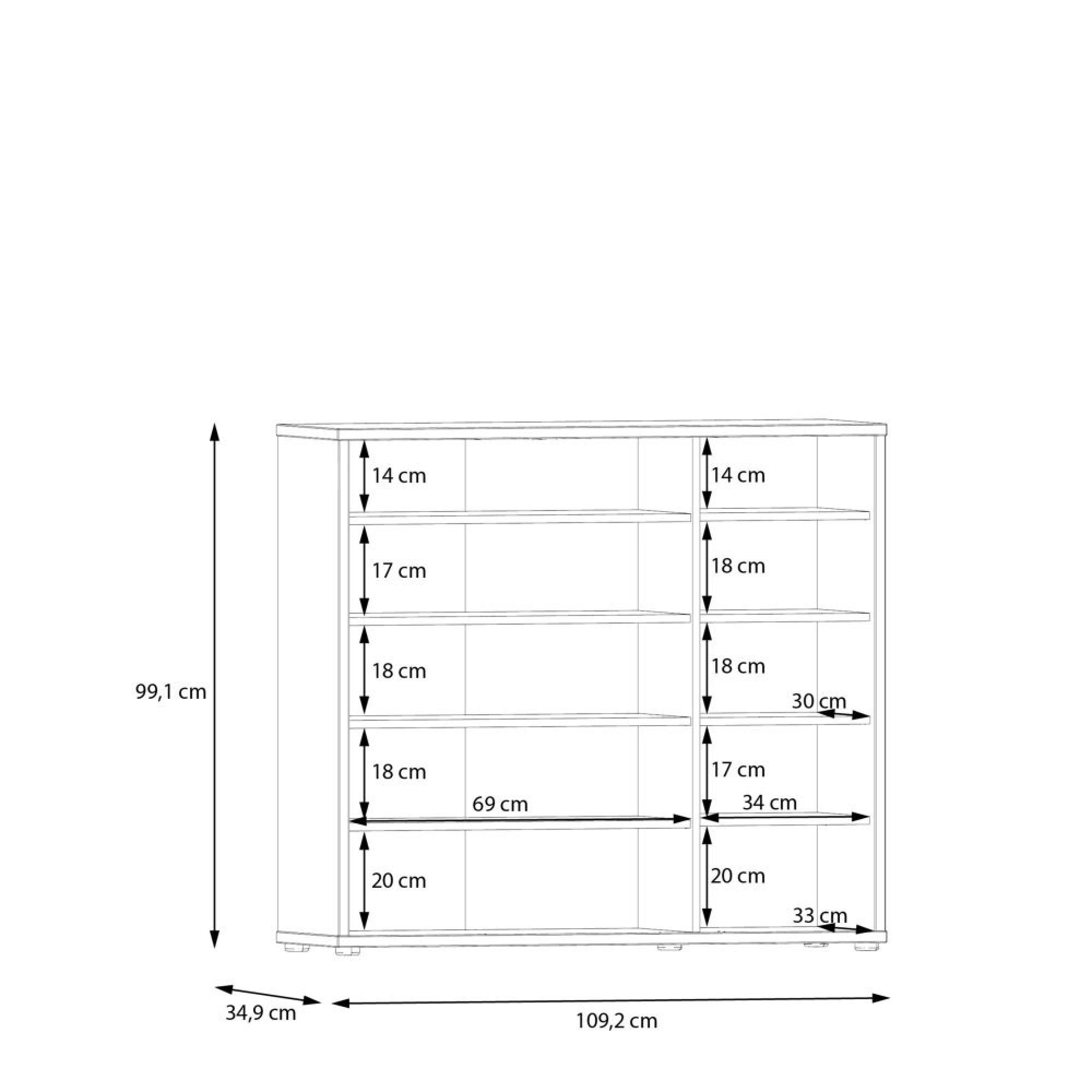 Alice Springs Shoe Cabinet - 3 Door - Artisan Oak