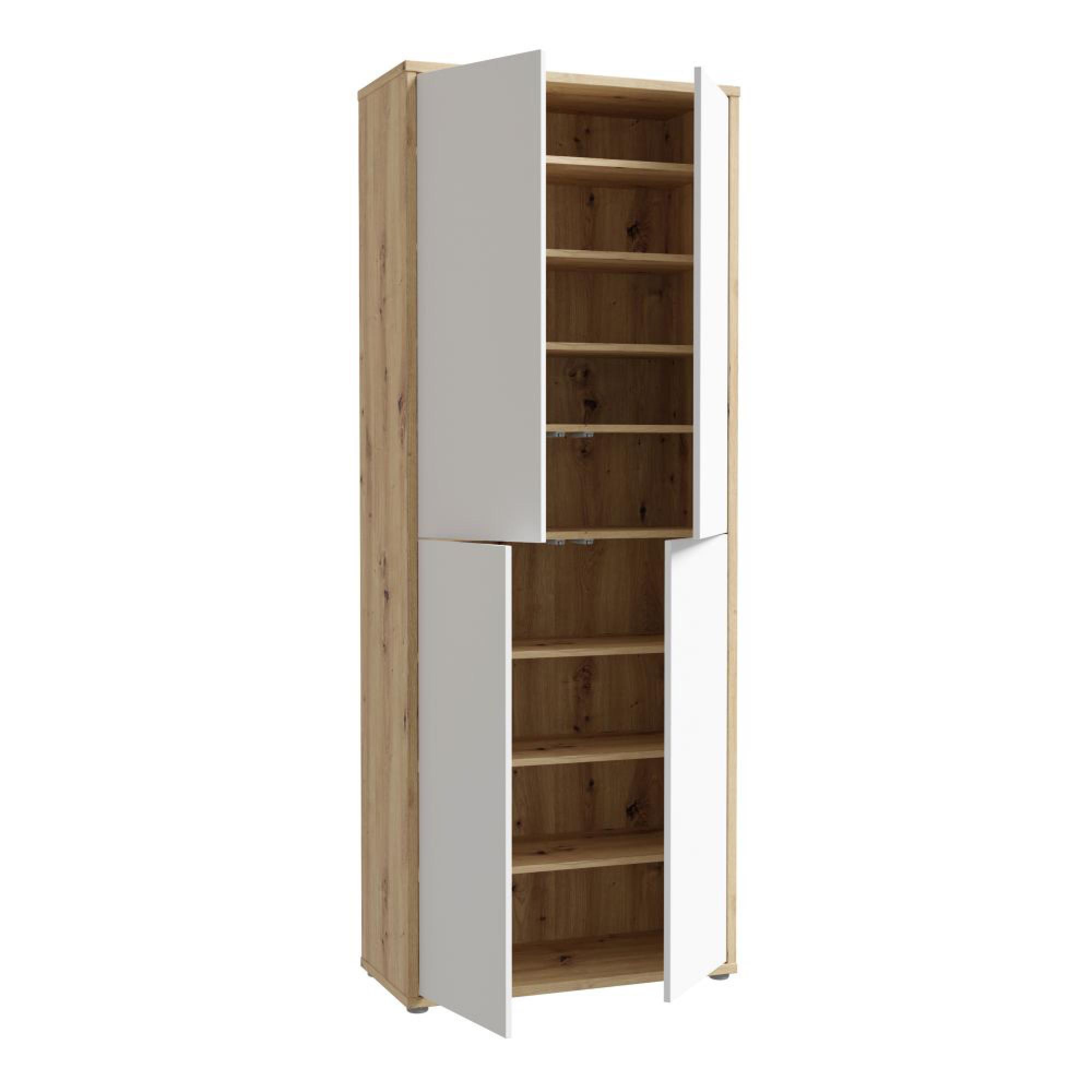 Alice Springs Shoe Cabinet - 4 Door - Artisan Oak and Light Grey