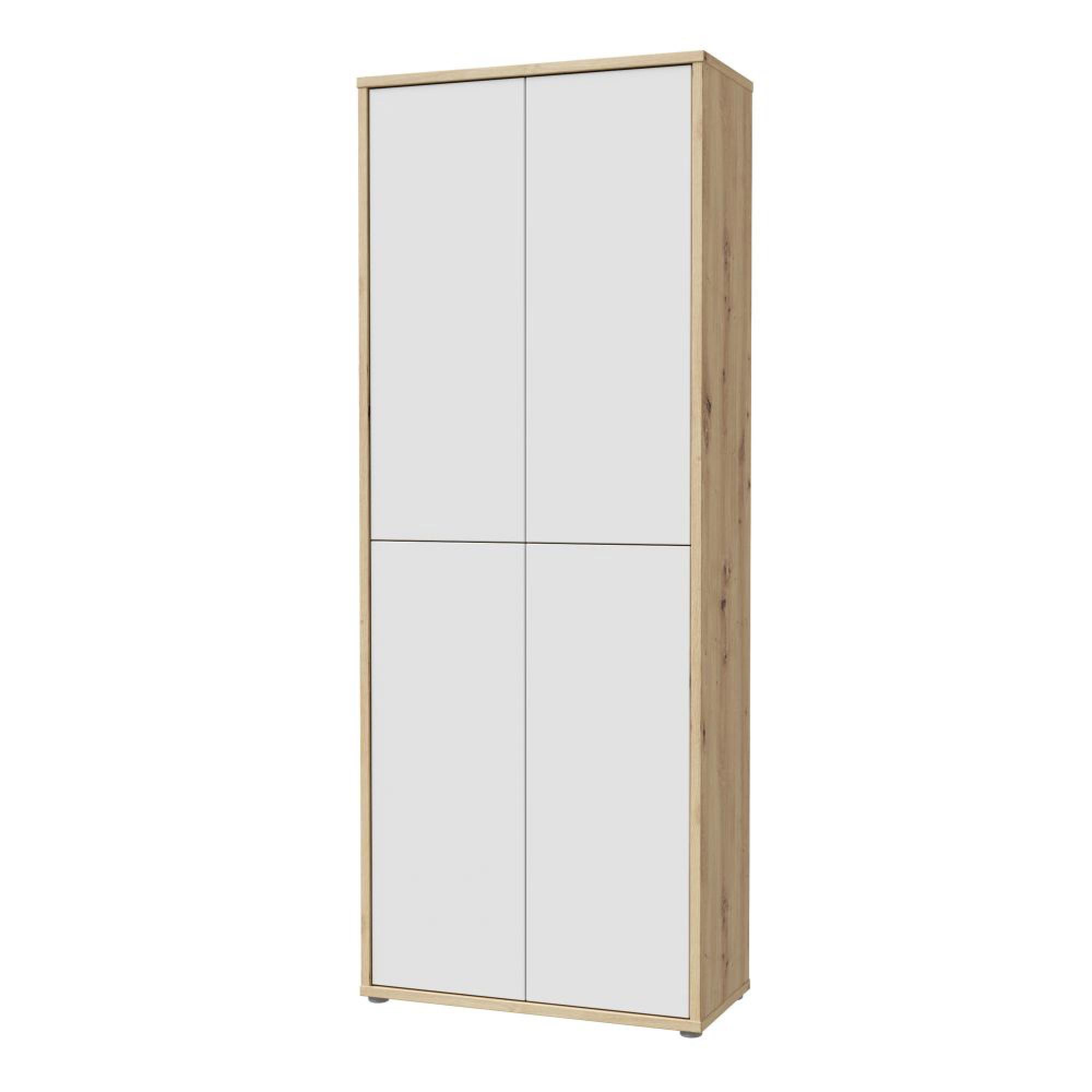 Alice Springs Shoe Cabinet - 4 Door - Artisan Oak and Light Grey