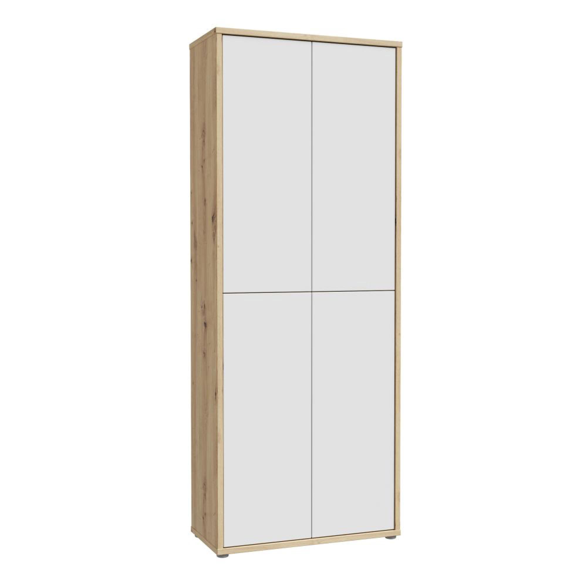 Alice Springs Shoe Cabinet - 4 Door - Artisan Oak and Light Grey