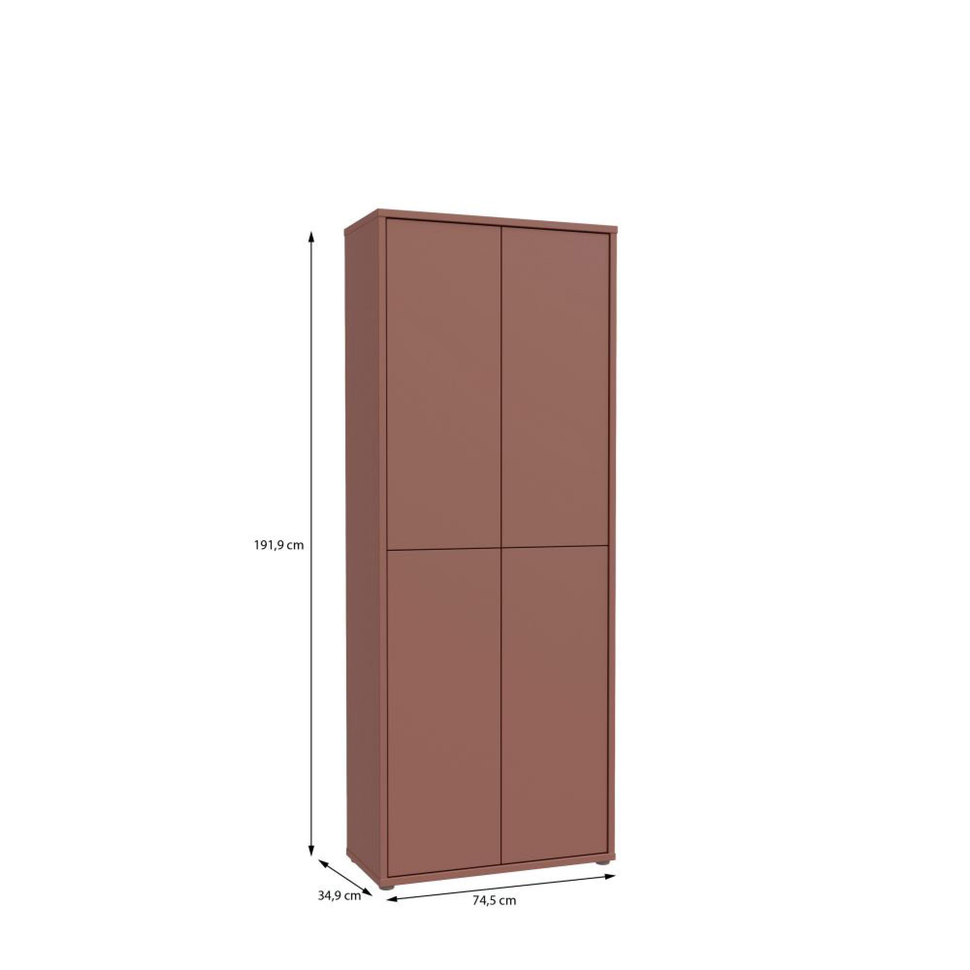 Alice Springs Shoe Cabinet - 4 Door - Terracotta
