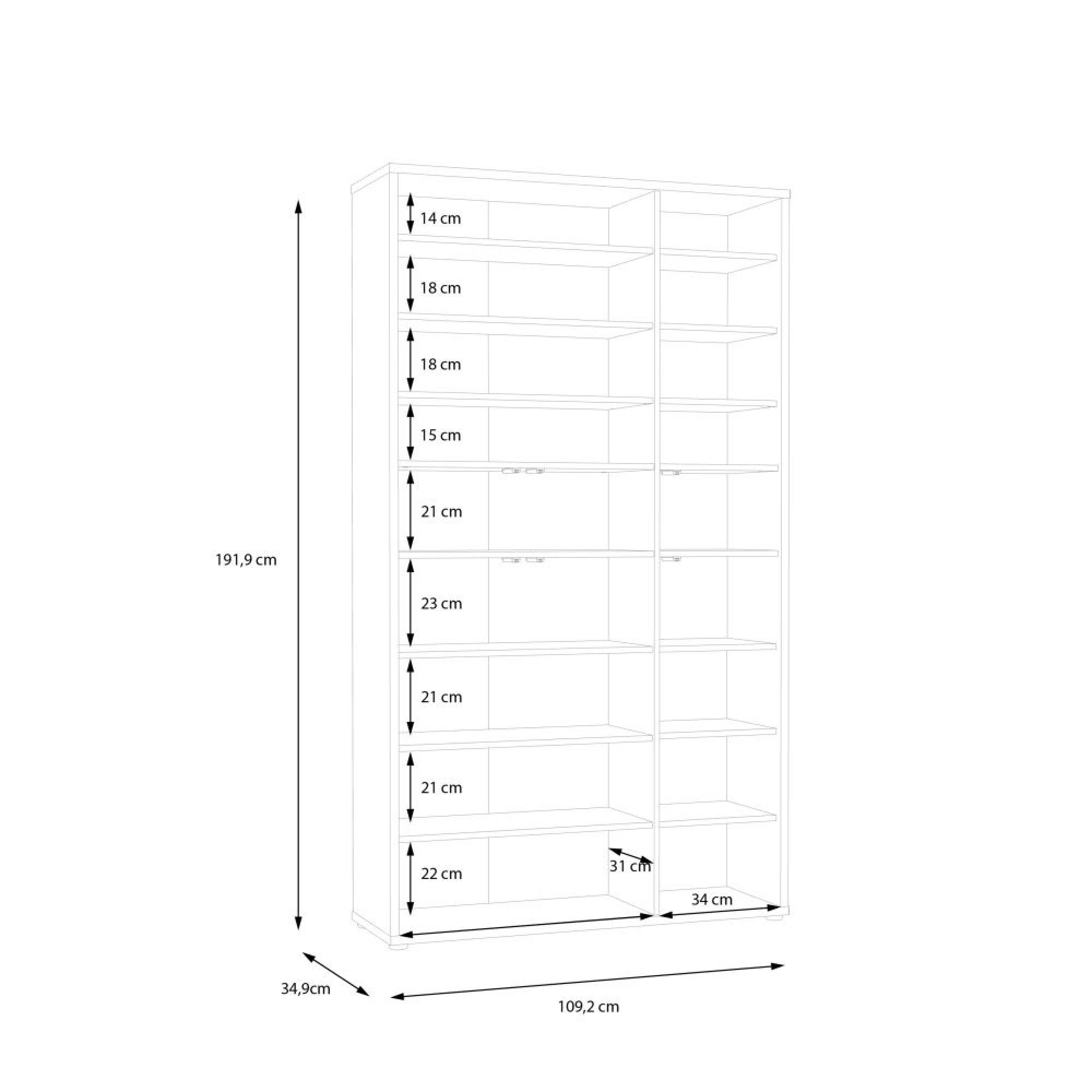 Alice Springs Shoe Cabinet - 6 Door - Artisan Oak