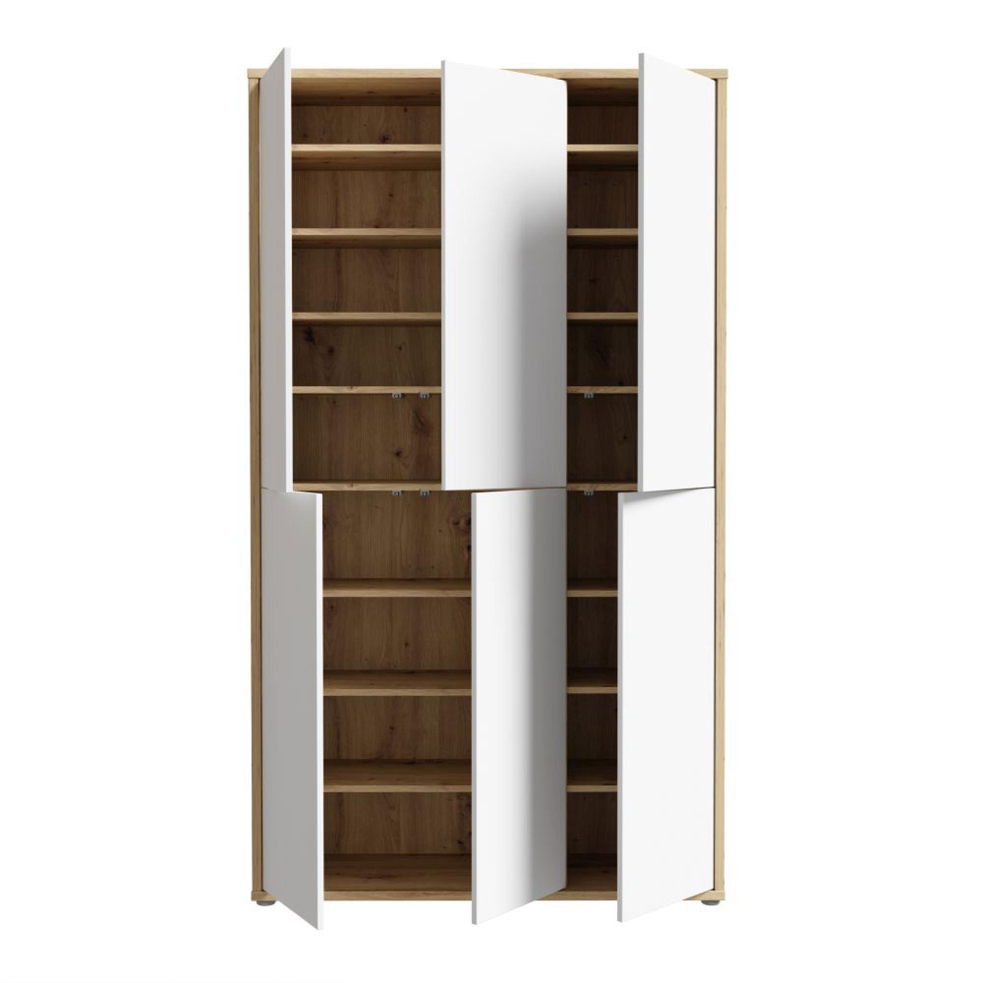 Alice Springs Shoe Cabinet - 6 Door - Artisan Oak and Light Grey