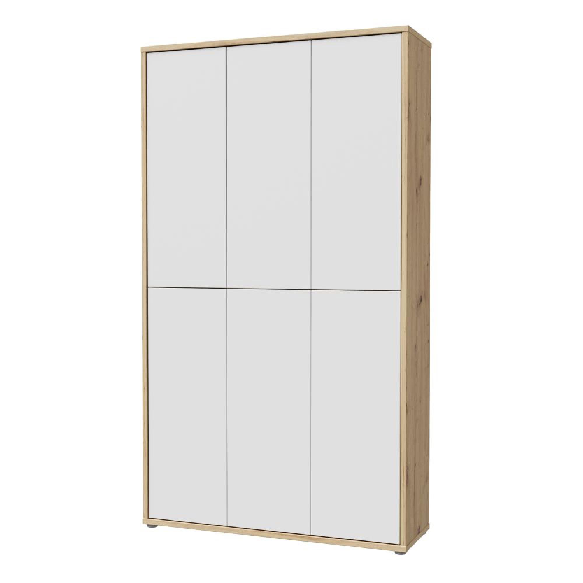 Alice Springs Shoe Cabinet - 6 Door - Artisan Oak and Light Grey