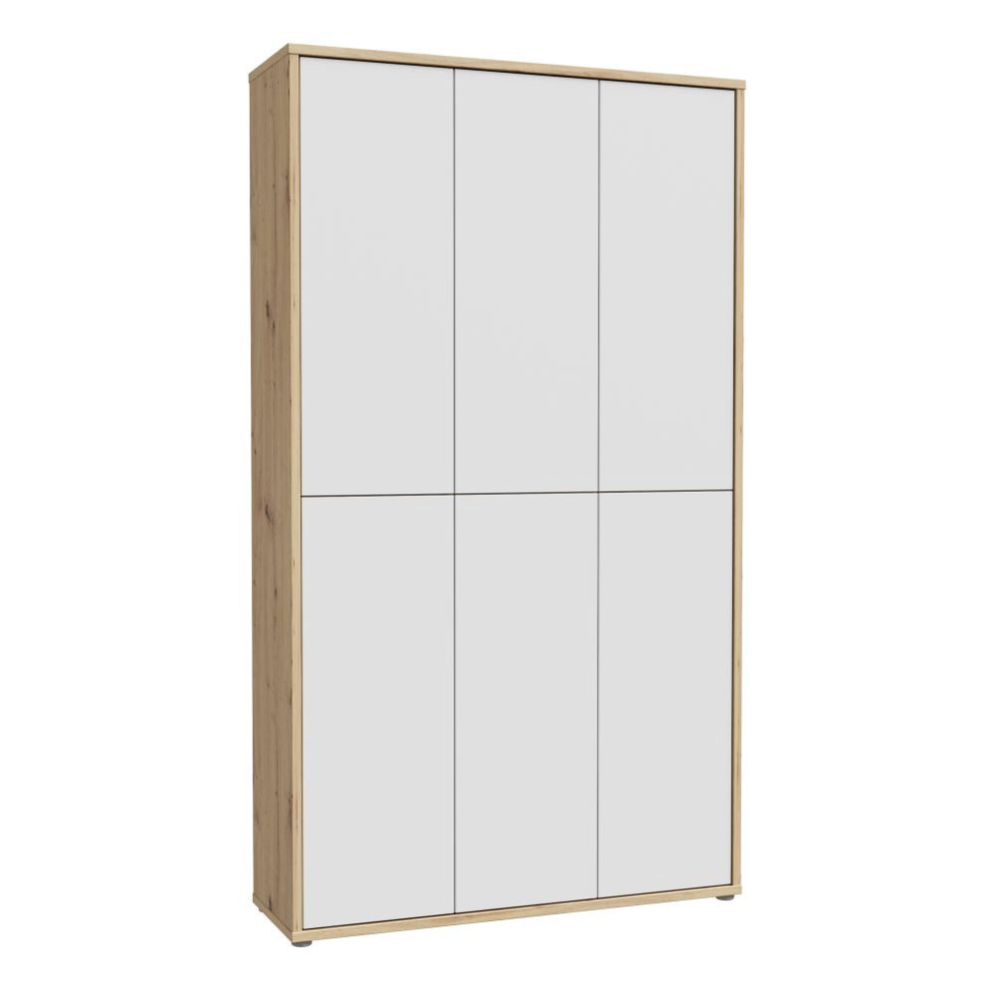 Alice Springs Shoe Cabinet - 6 Door - Artisan Oak and Light Grey
