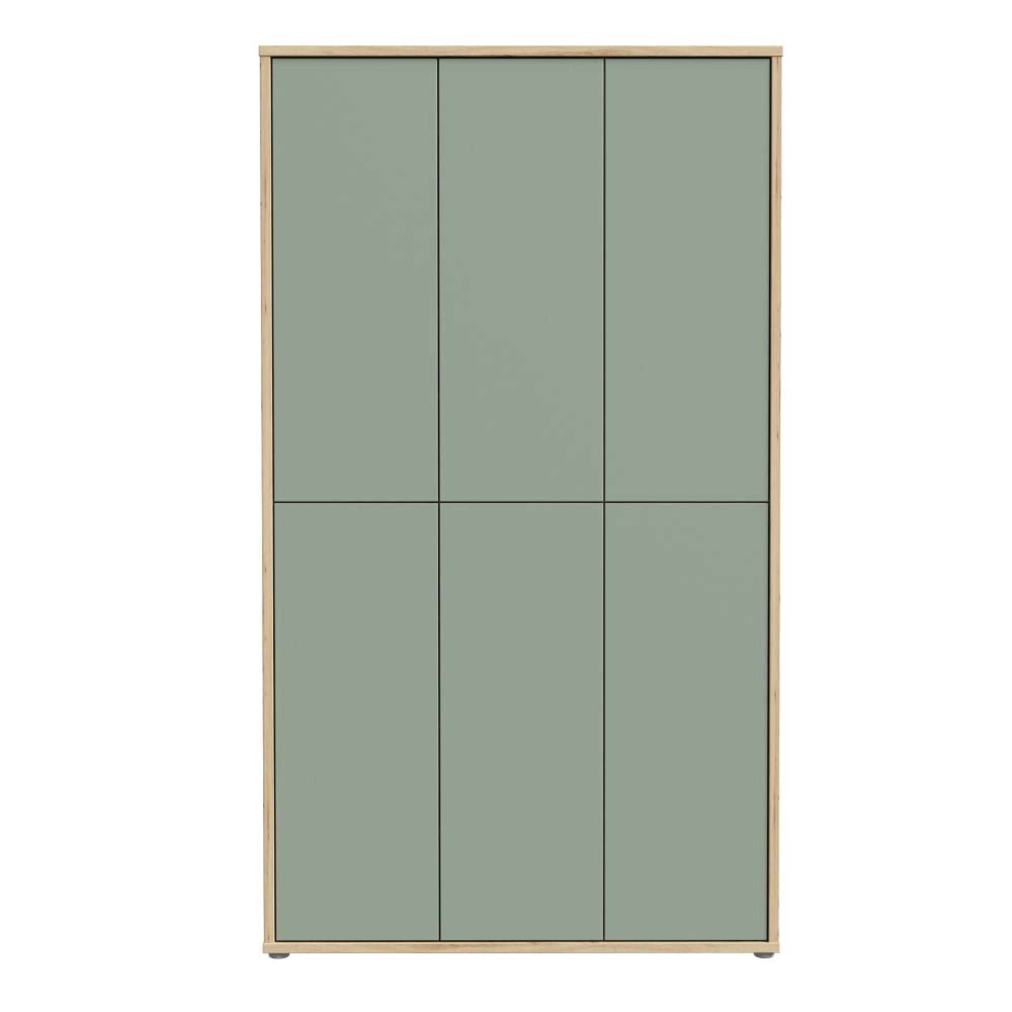 Alice Springs Shoe Cabinet - 6 Door - Artisan Oak and Sage Green