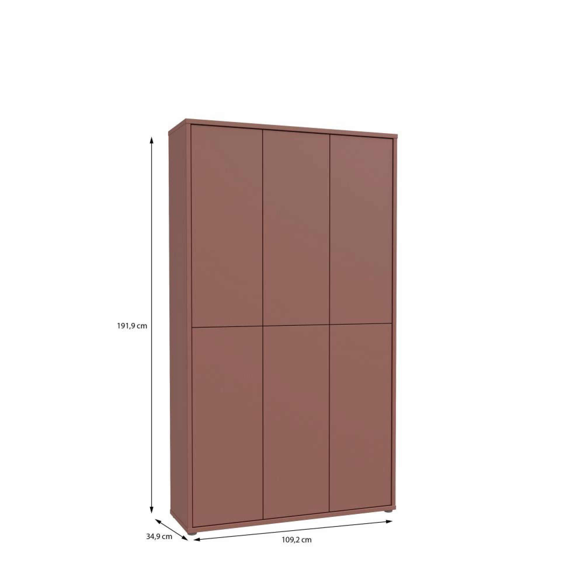 Alice Springs Shoe Cabinet - 6 Door - Terracotta