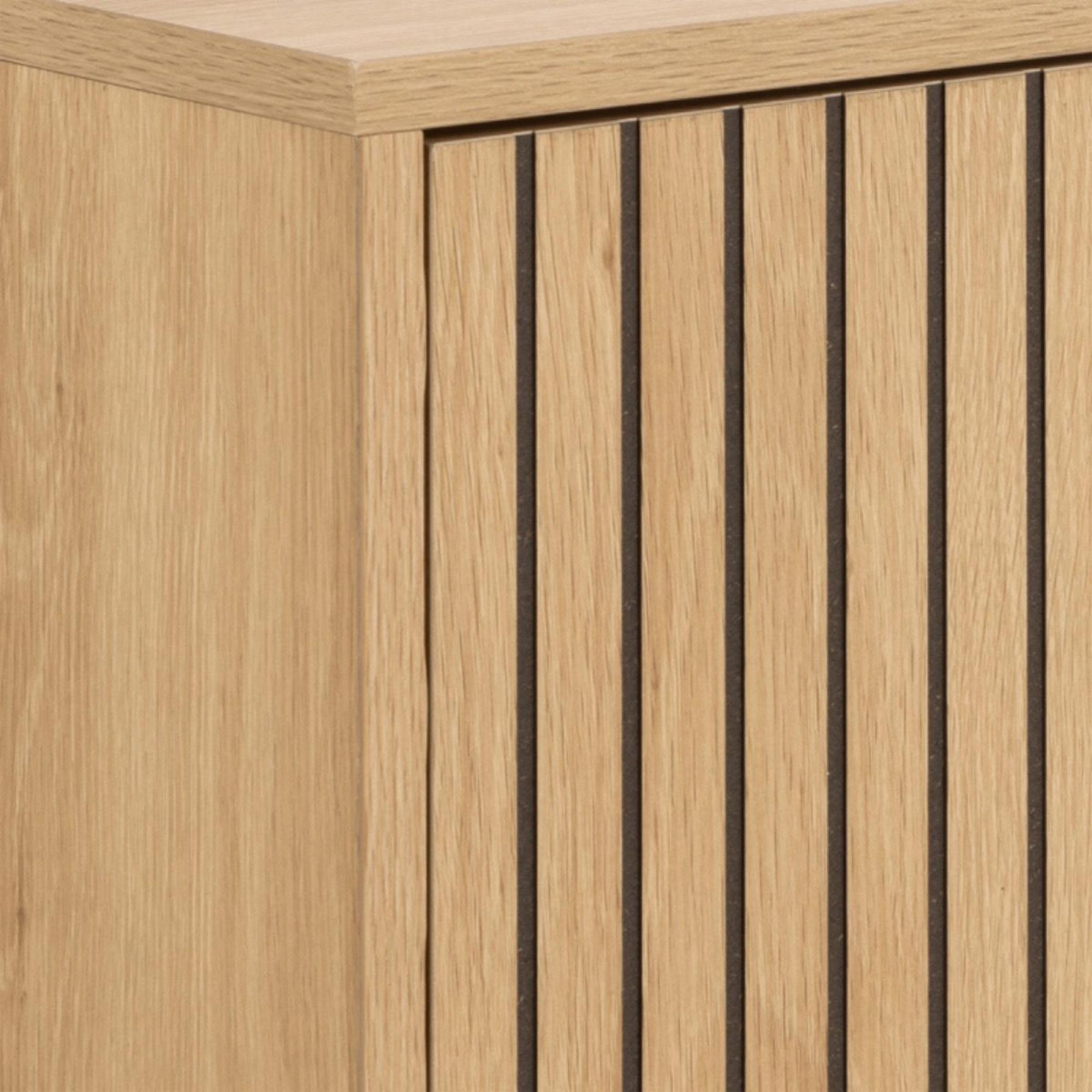 Albany Shoe Cabinet - Flip Down Door - Oak Ribbed