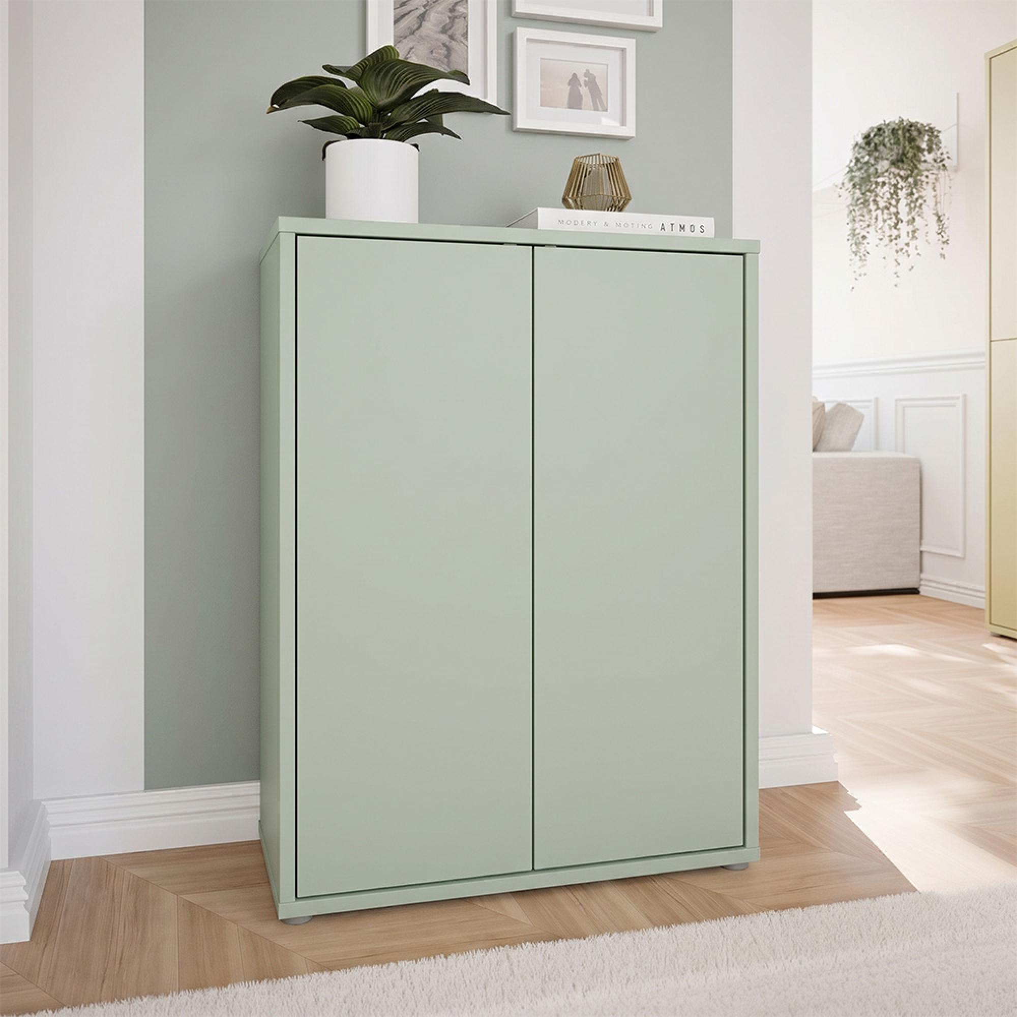 Alice Springs Shoe Cabinet - 2 Door - Sage Green