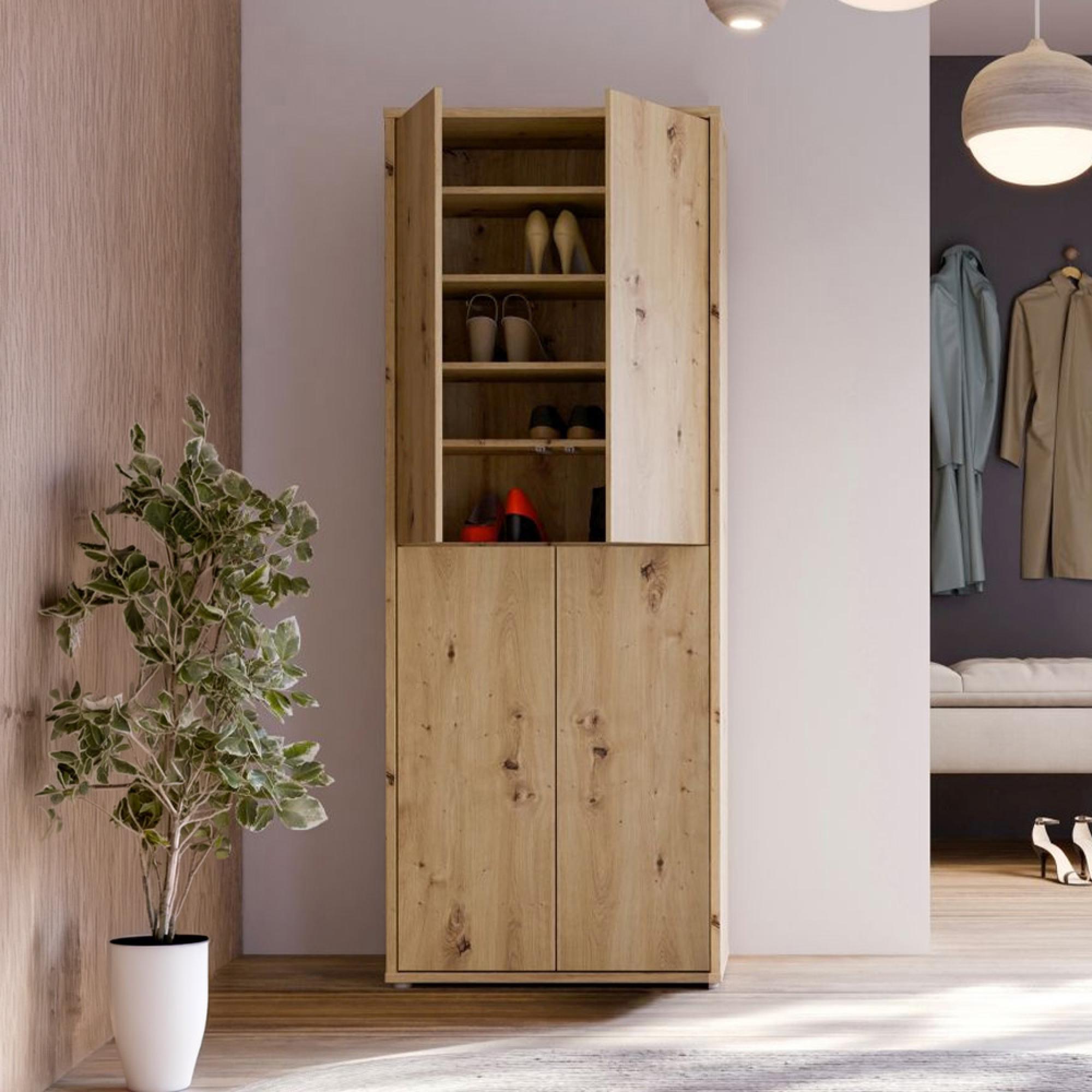 Alice Springs Shoe Cabinet - 4 Door - Artisan Oak