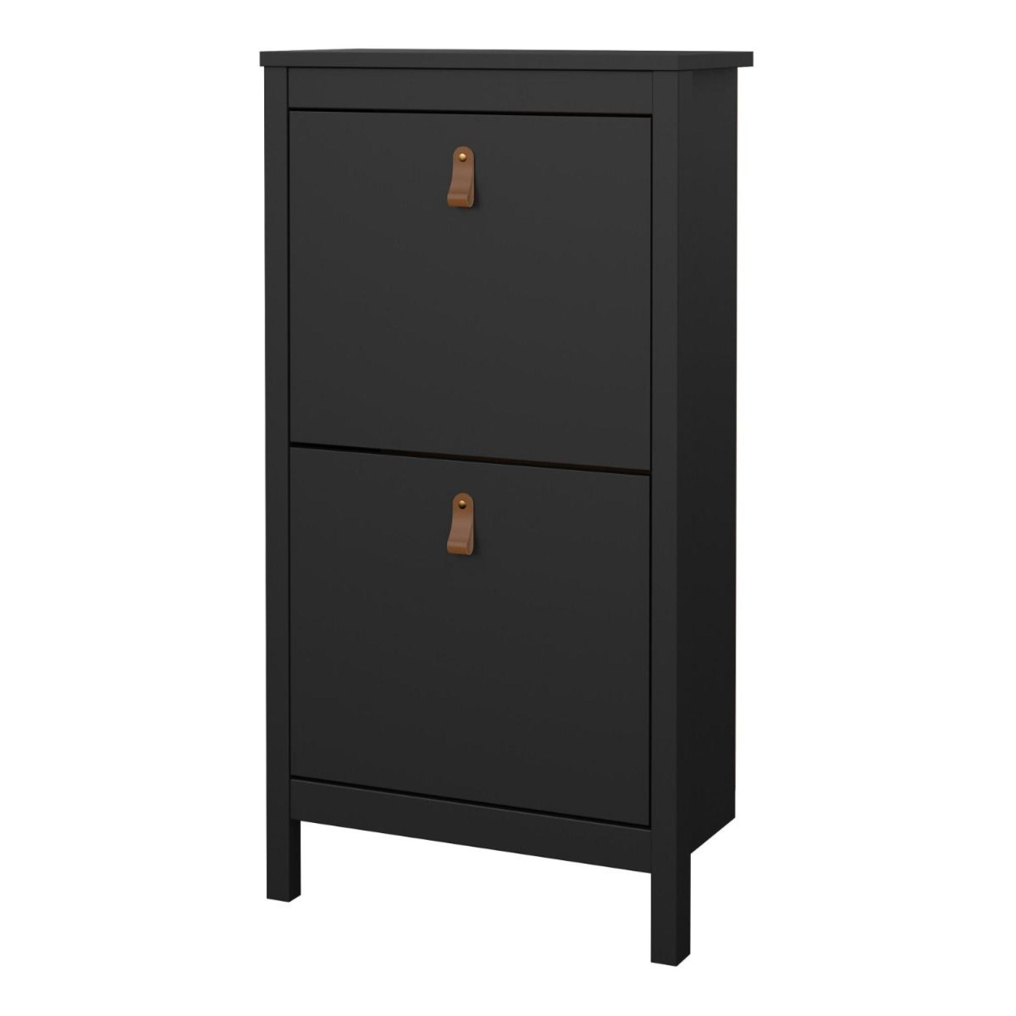 Barcelona Shoe Cabinet - 2 Door - Matt Black