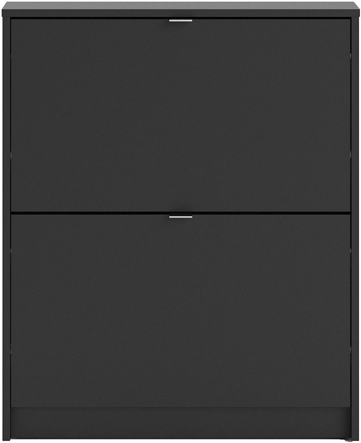 Black 2 Drawer Shoe Cabinet