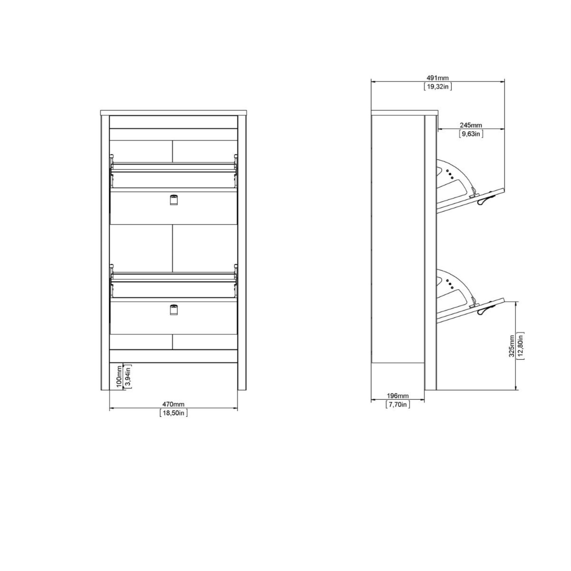 Madrid Shoe Cabinet - 2 Door - Jackson Hickory Oak