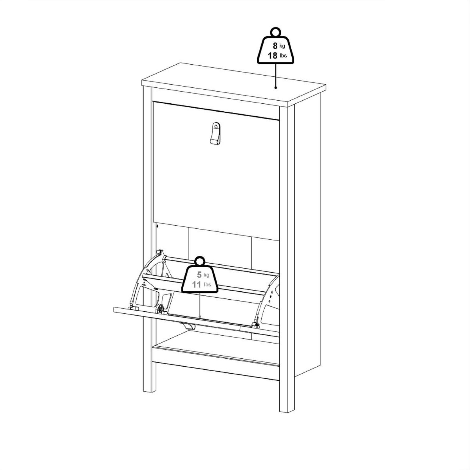 Madrid Shoe Cabinet - 2 Door - Jackson Hickory Oak