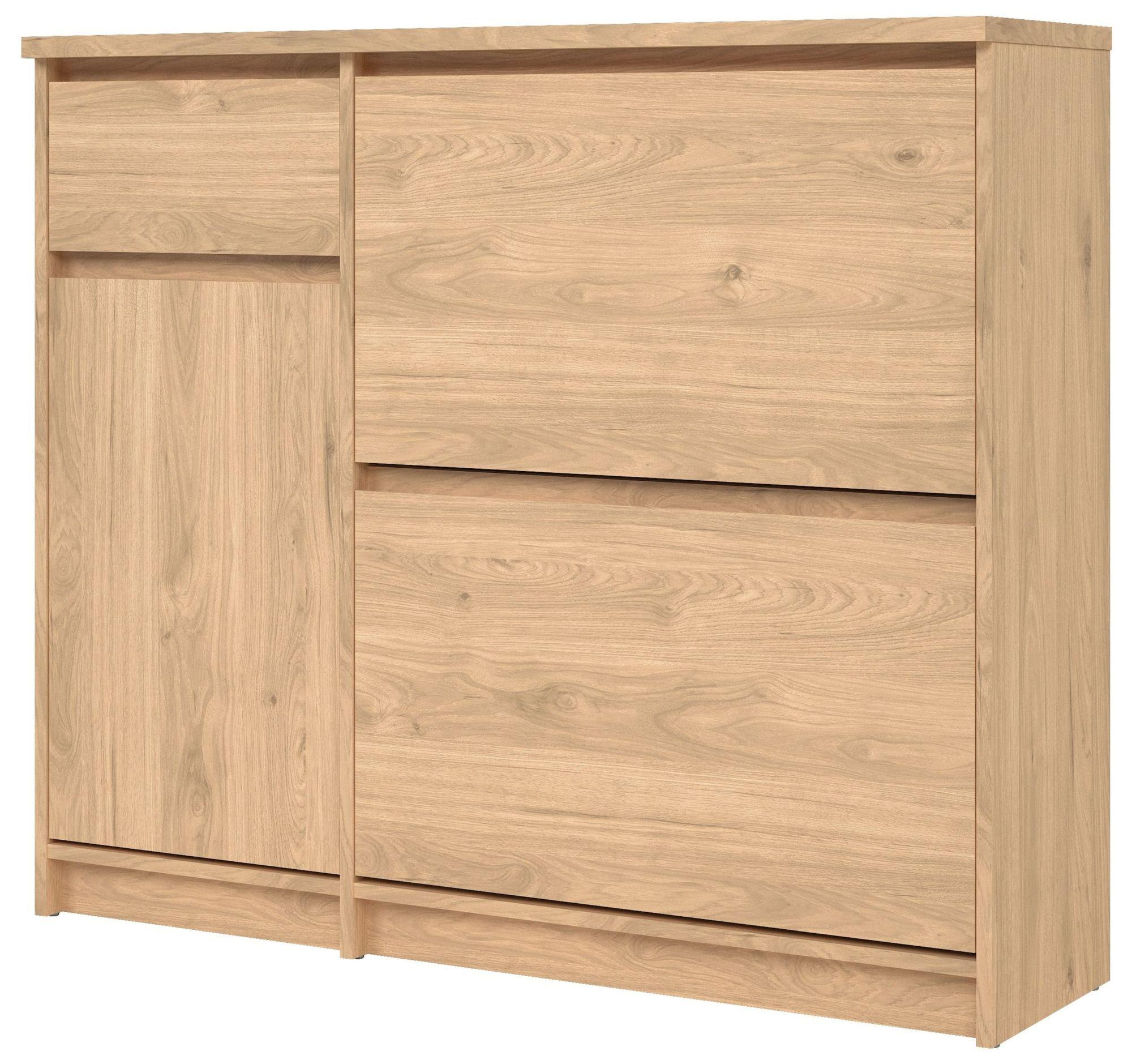Naia Shoe Cabinet - 3 Door - 1 Drawer - Oak
