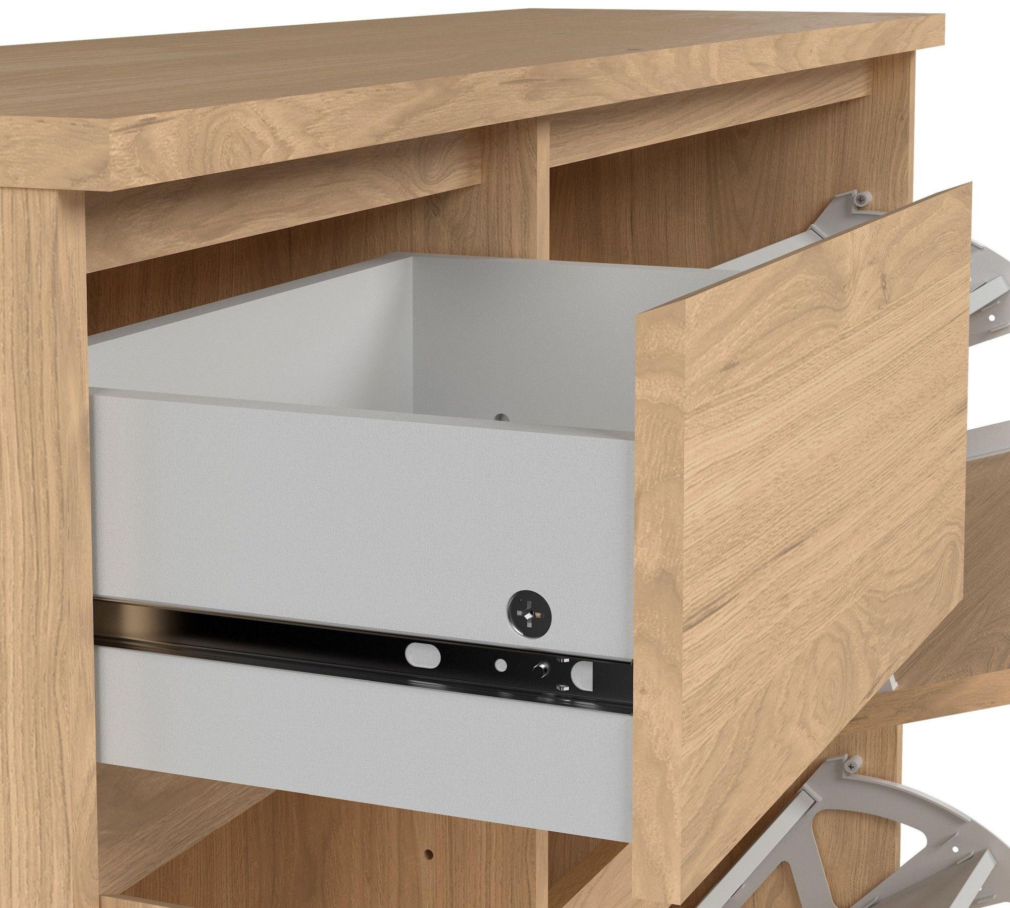 Naia Shoe Cabinet - 3 Door - 1 Drawer - Oak