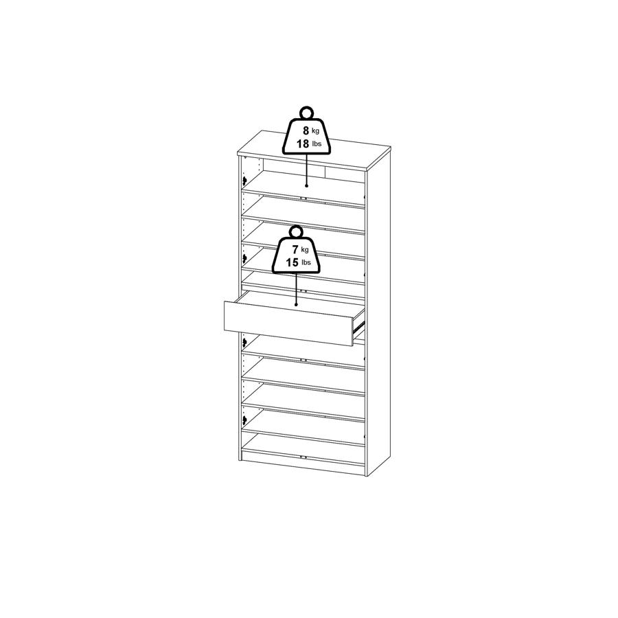 Naia Shoe Cupboard - Large - Oak and White