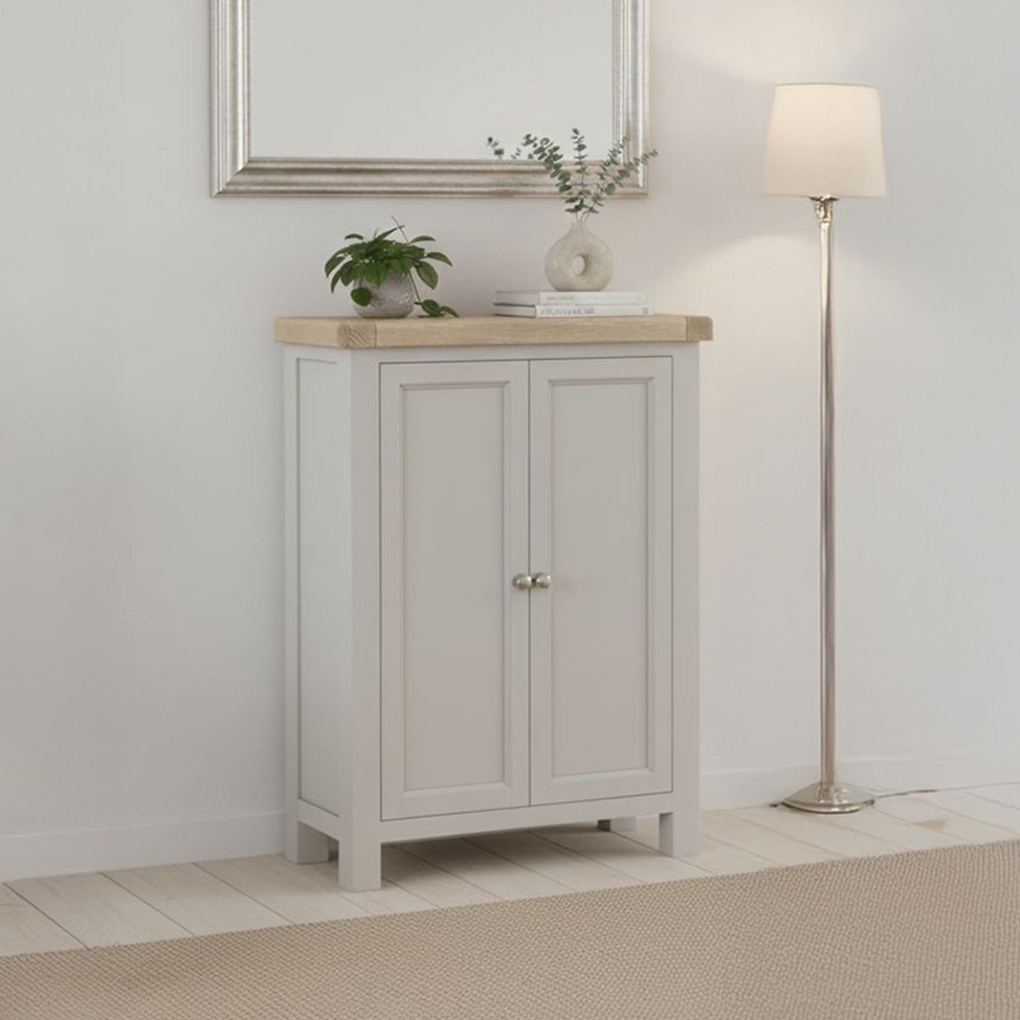 Salcombe Shoe Cabinet - 2 Door - Grey Oak