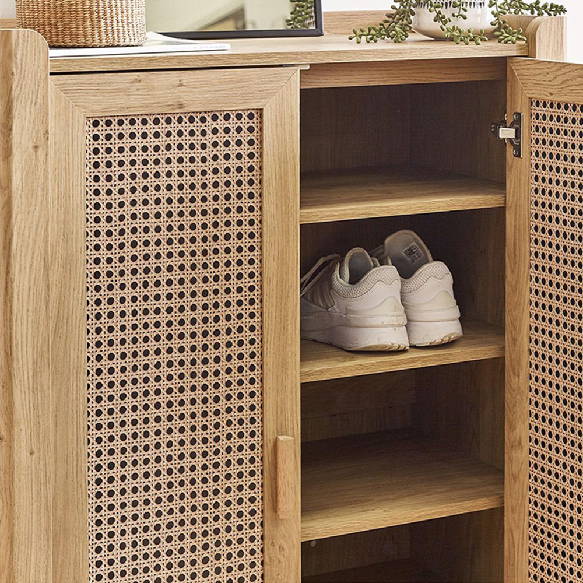 Sydney Shoe Cupboard - 2 Door - Faux Rattan