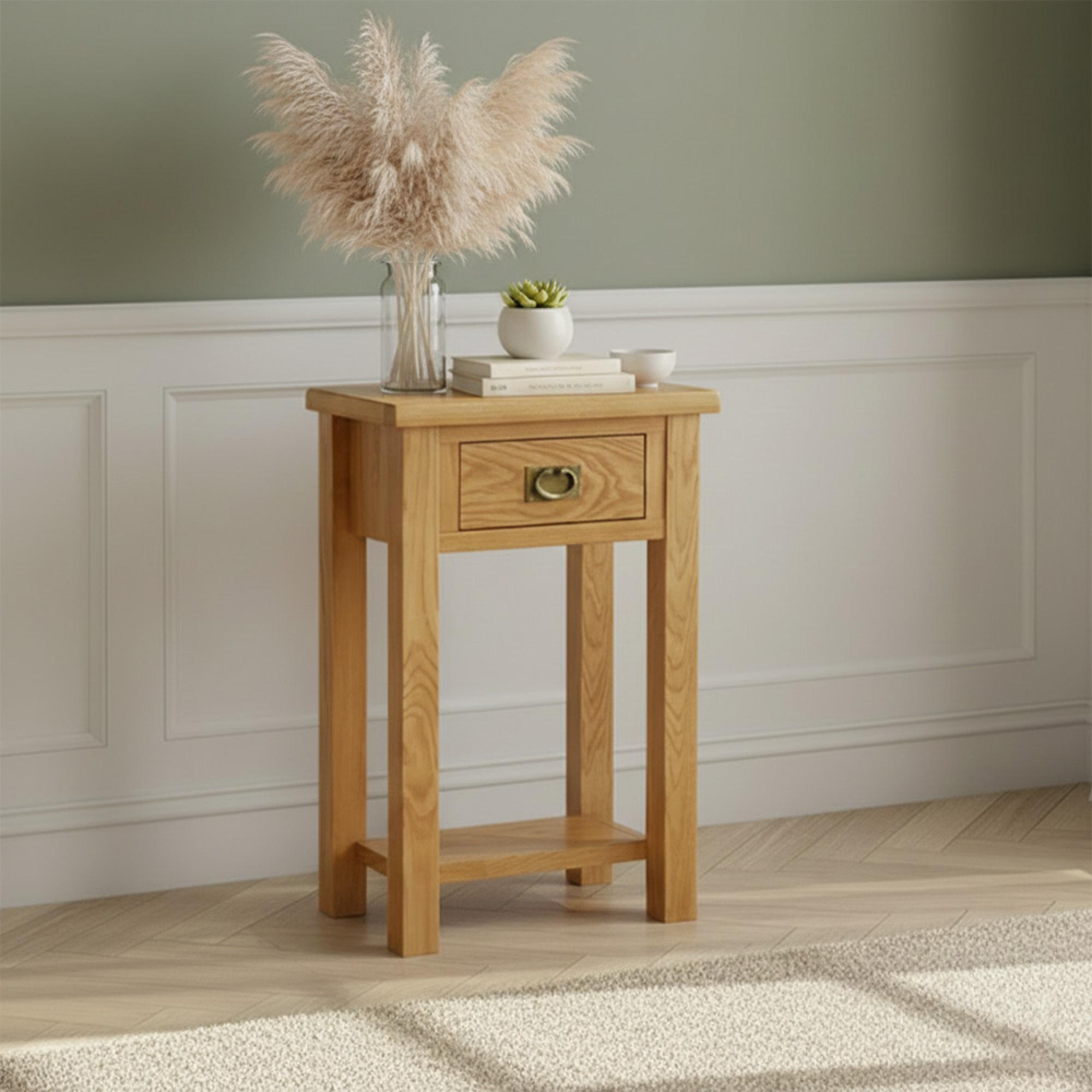 Salisbury Lite Telephone Table - 1 Drawer - Oak