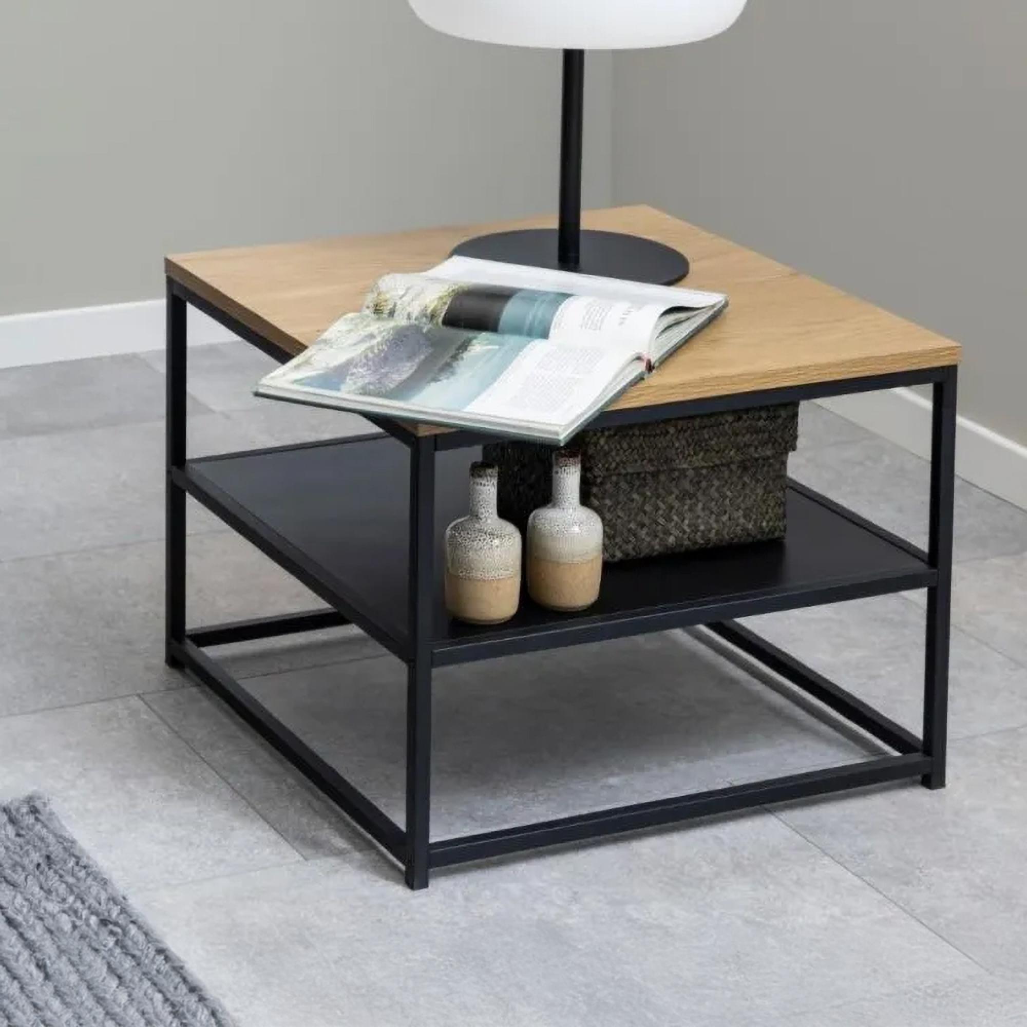 Gila Side Table - Square - Oak and Black
