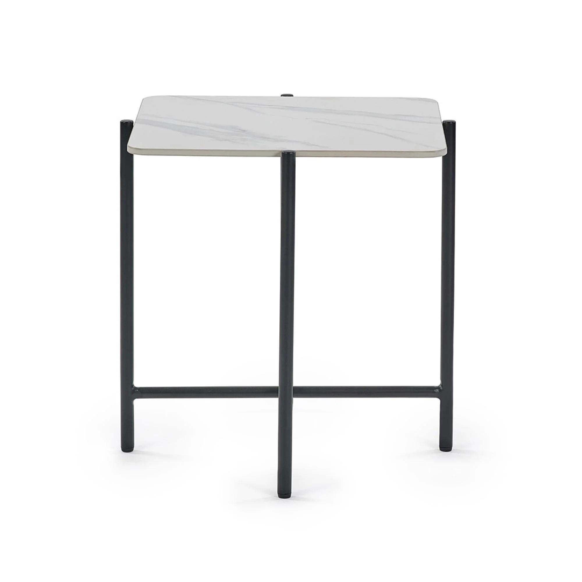 Siena Lamp Table - Round - White Ceramic