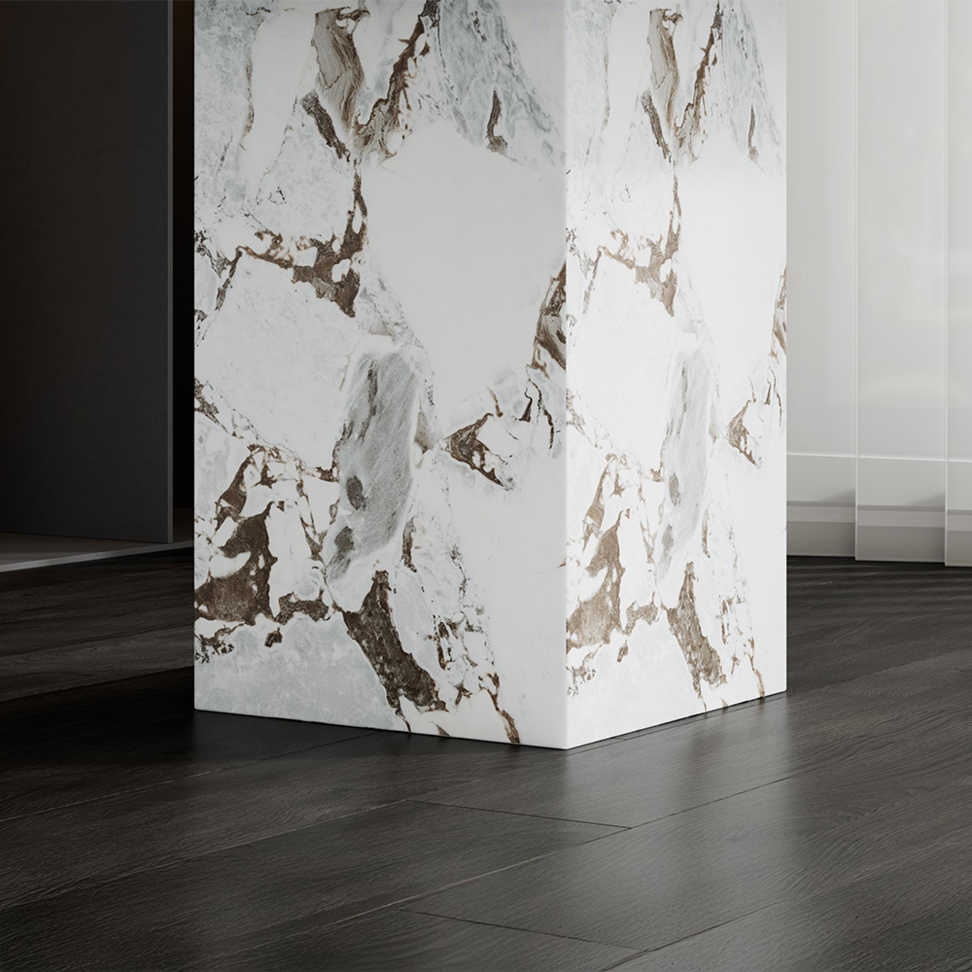 Viola Side Table - Square - White Marble
