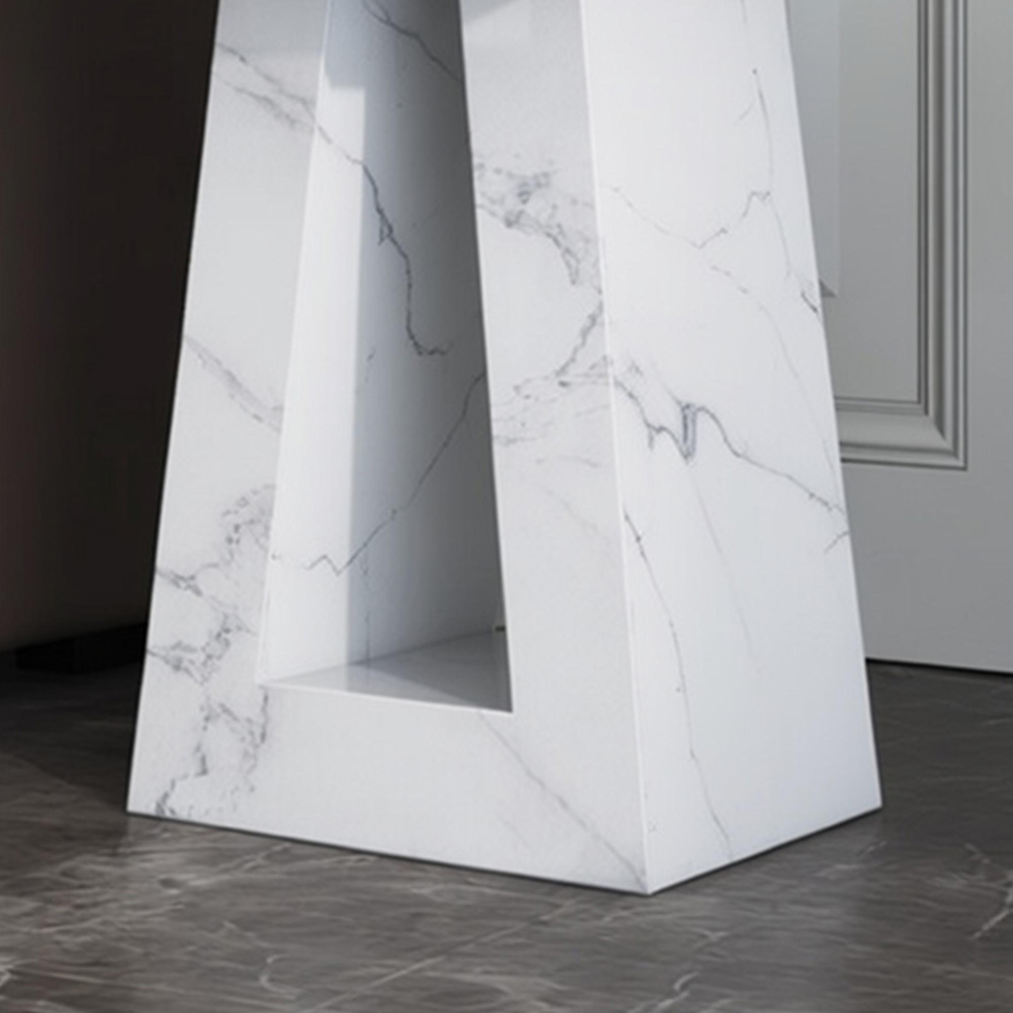 Milan Side Table - Square - White Marble